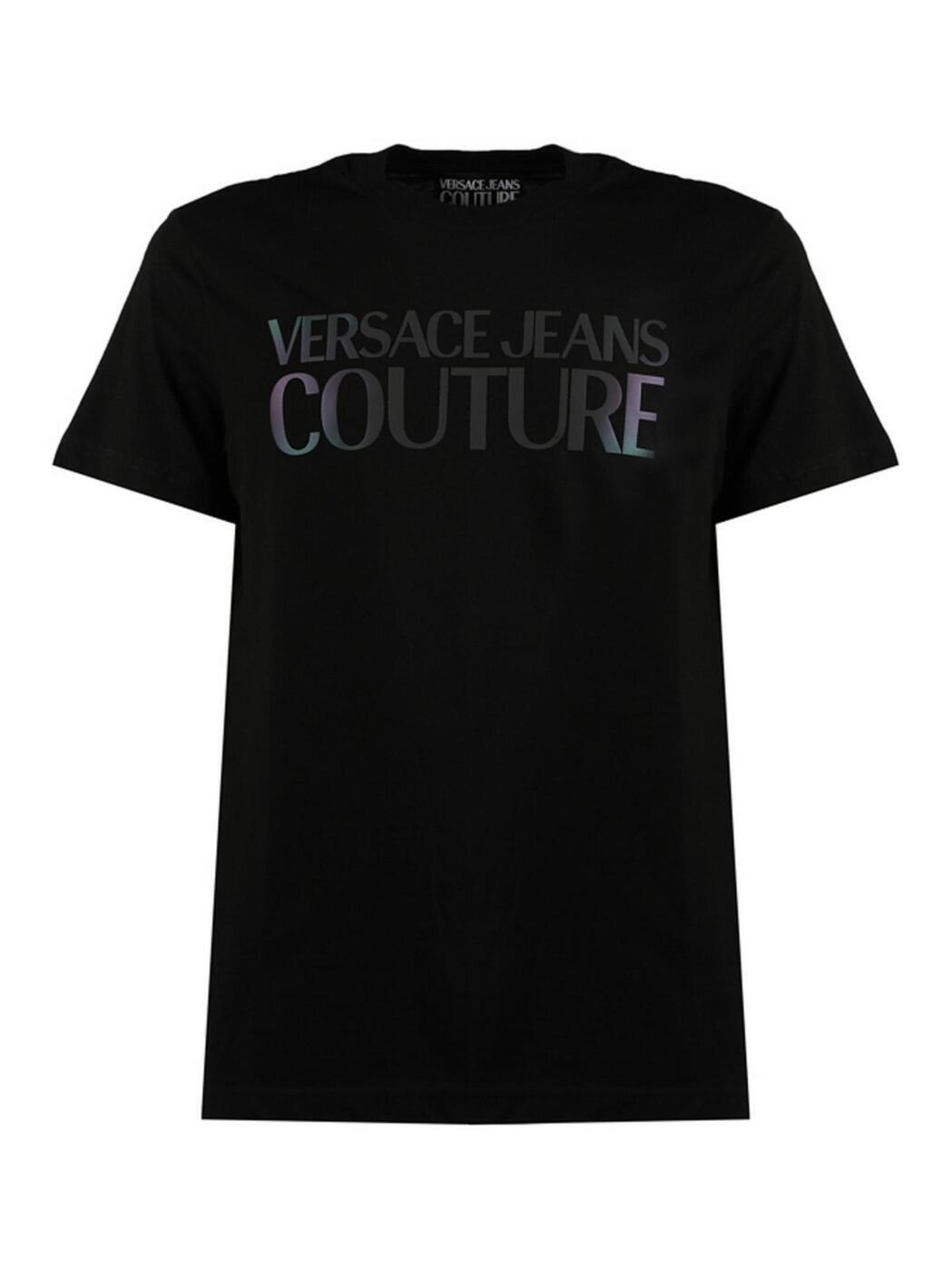 VERSACE JEANS COUTURE ヴェルサーチ ジーンズ クチュール ブラック Black Tシャツ メンズ 秋冬2022 73GAHT02CJ00T899 【関税・送料無料】【ラッピング無料】 ia