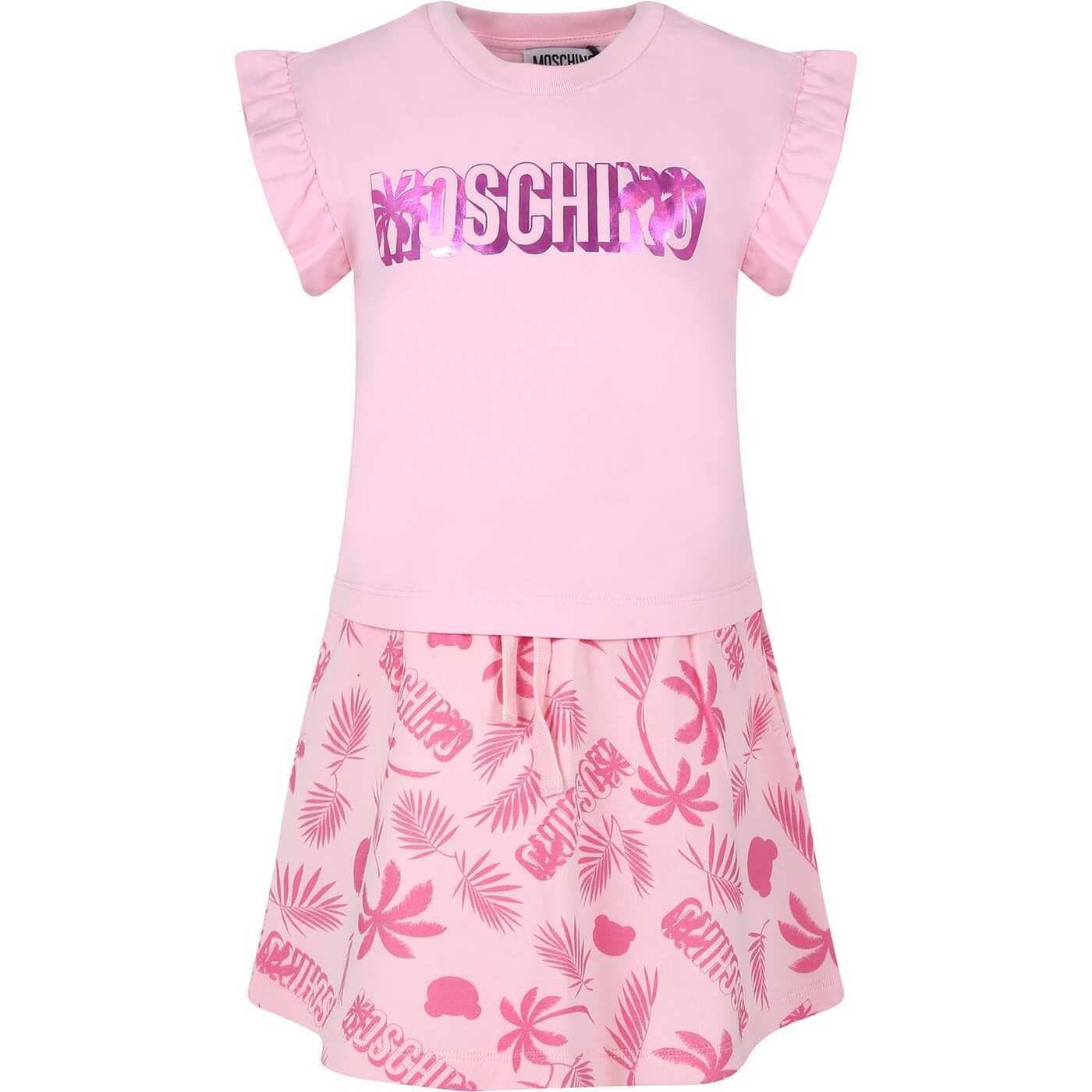 楽天BRANDSHOP・クラージュ楽天市場店MOSCHINO モスキーノ ピンク Pink セットアップ ガールズ 春夏2024 HDG019 LCB51 85839 【関税・送料無料】【ラッピング無料】 ia