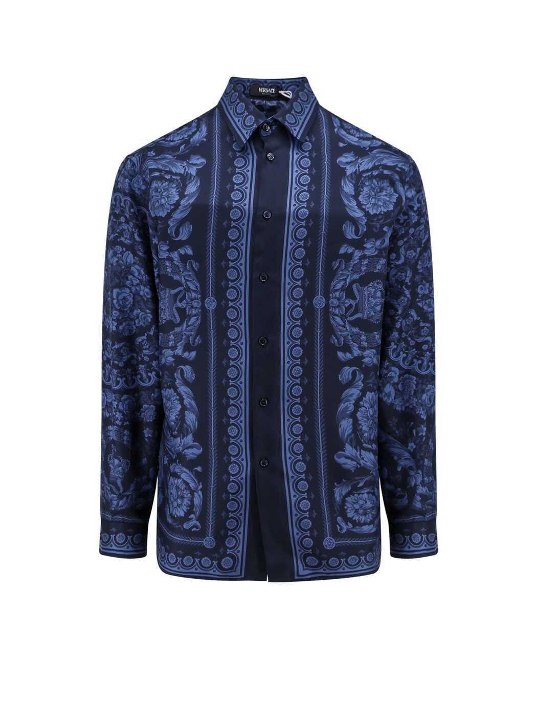 VERSACE ヴェルサーチ シャツ メンズ 秋冬2024 1012141 1A09783 5U960 NAVY BLUE 【関税・送料無料】【ラッピング無料】 ia