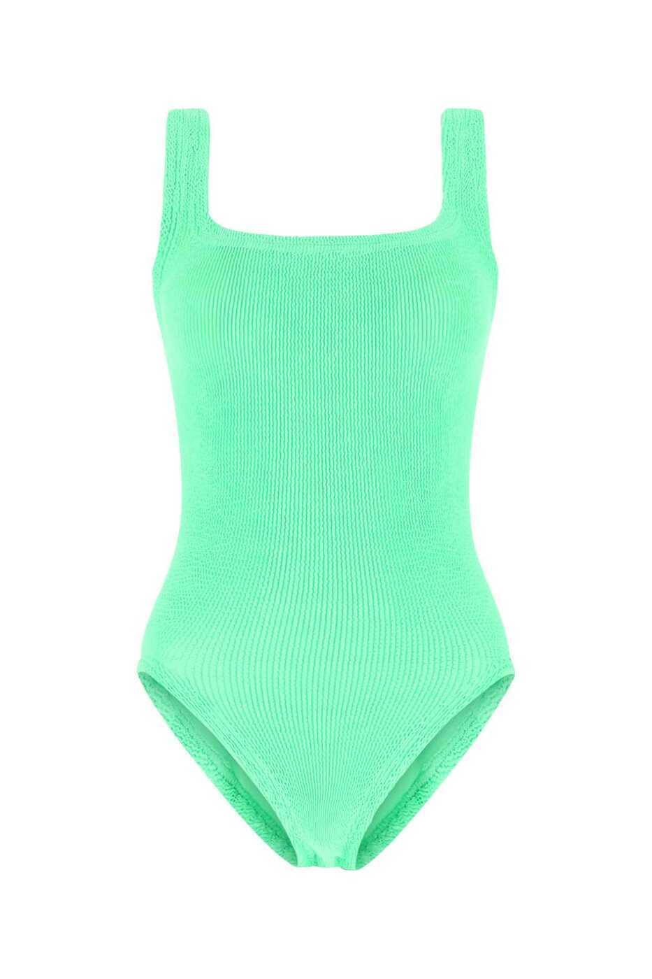 HUNZA G tU W[ O[ GREEN XCEFA fB[X t2024 SQUARENECKSWIM LIME y֐ŁEzybsOz ia