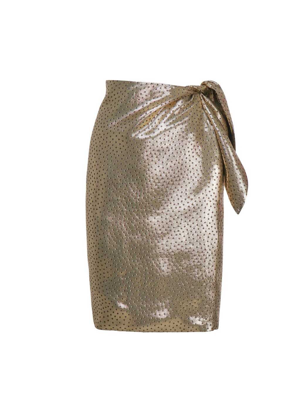 SAINT LAURENT PARIS イヴ サンローラン ゴールド Gold スカート レディース 春夏2024 776458Y5I63_1003 【関税・送料無料】【ラッピング無料】 iaのサムネイル