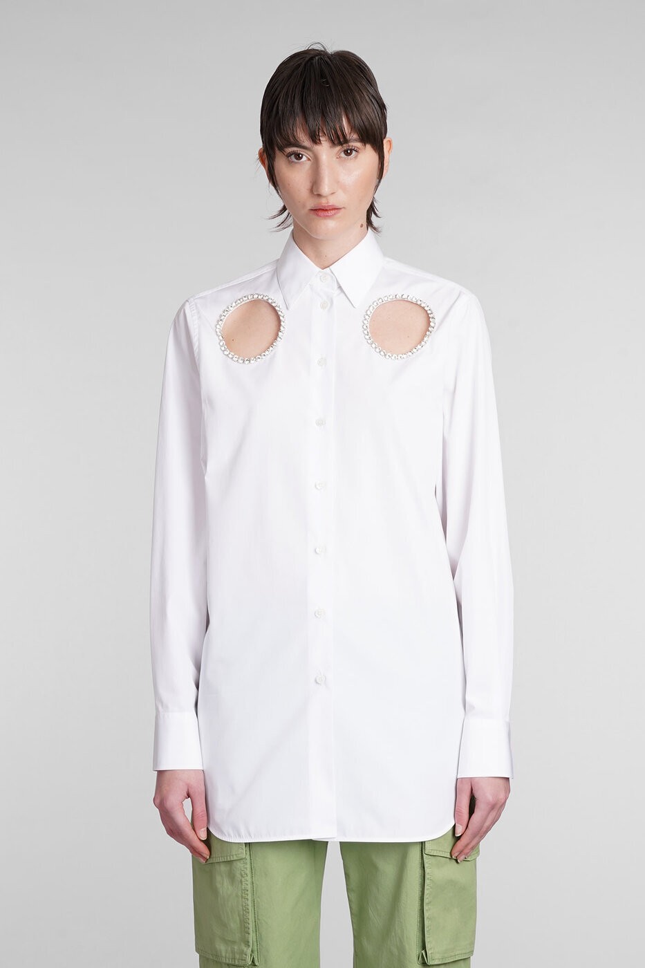 【土日限定クーポン配布中！】 STELLA MCCARTNEY ステラ マッカートニー ホワイト white シャツ レディース 春夏2024 620112SMA90_9000 【関税・送料無料】【ラッピング無料】 iaのサムネイル