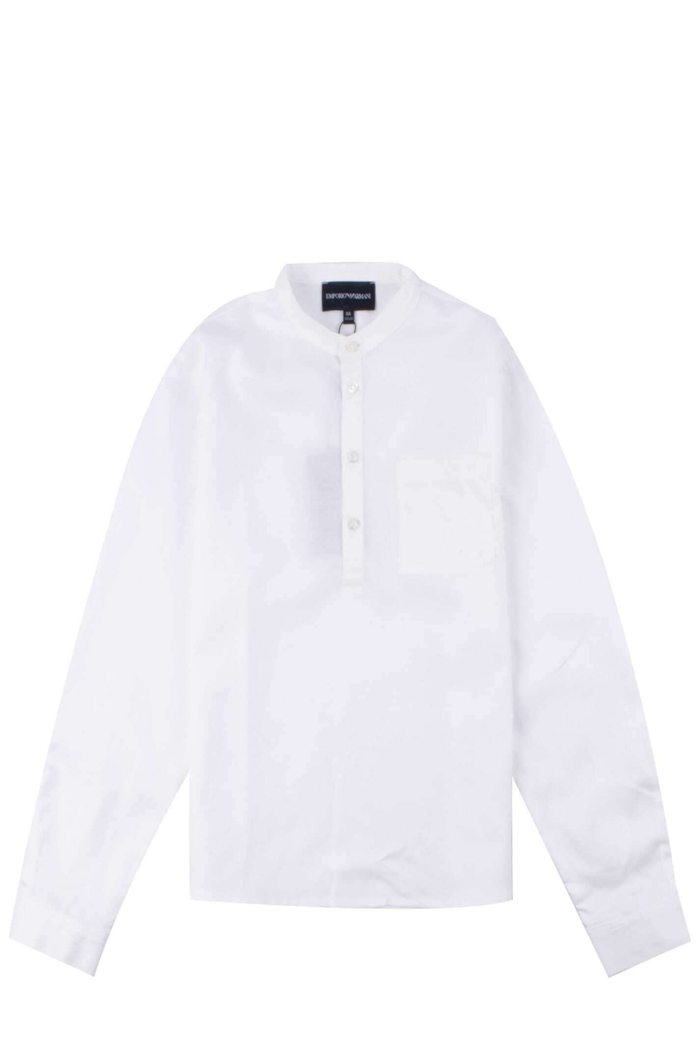 【土日限定クーポン配布中！】 EMPORIO ARMANI エンポリオ・アルマーニ ホワイト White シャツ ボーイズ 春夏2023 3L4CJ3 4N6GZ 0101 【関税・送料無料】【ラッピング無料】 ia