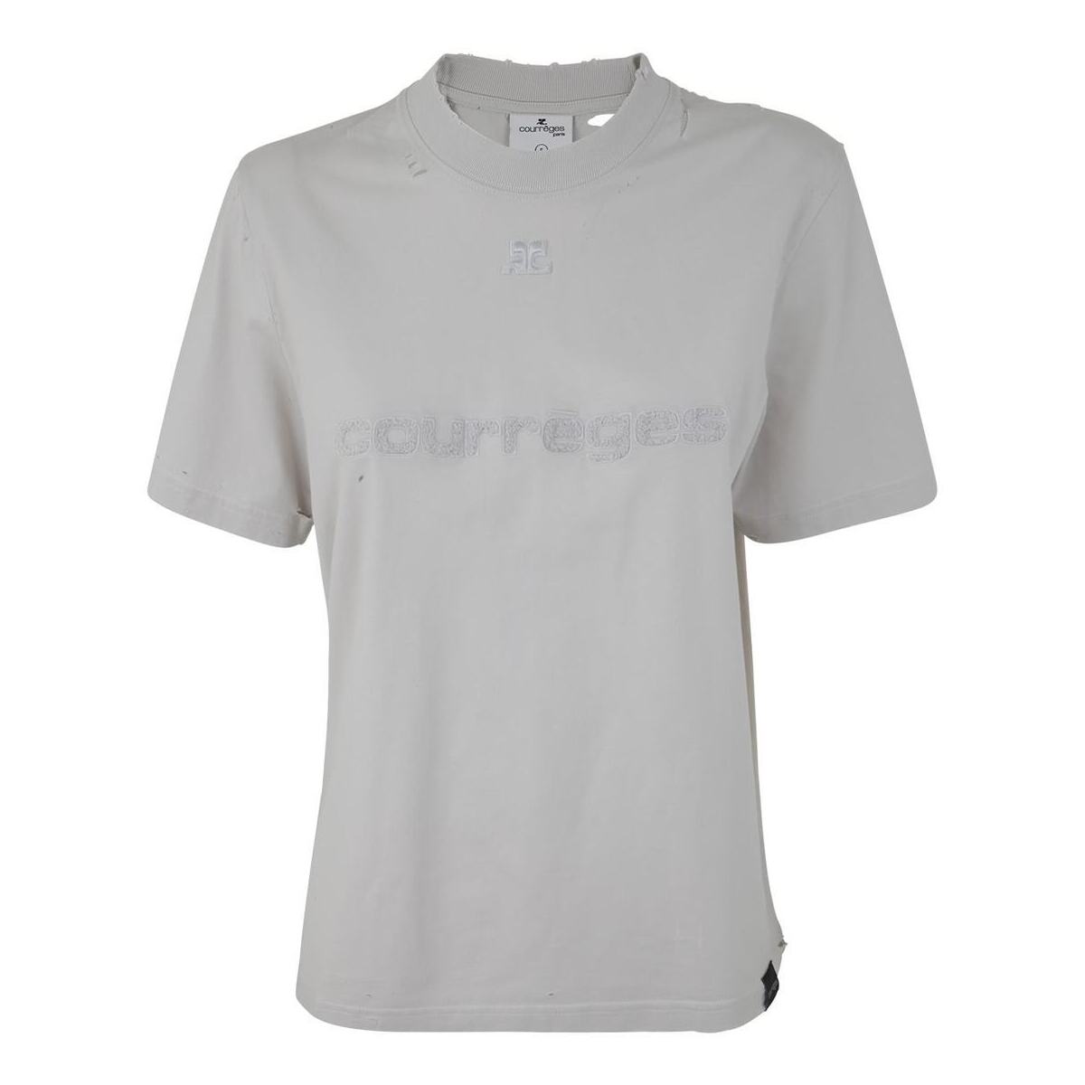 【土日限定クーポン配布中！】 COURREGES クレージュ Tシャツ レディース 春夏2023 223JTS081JS0071 0032 DIRTY WHITE 【関税・送料無料】【ラッピング無料】 ia