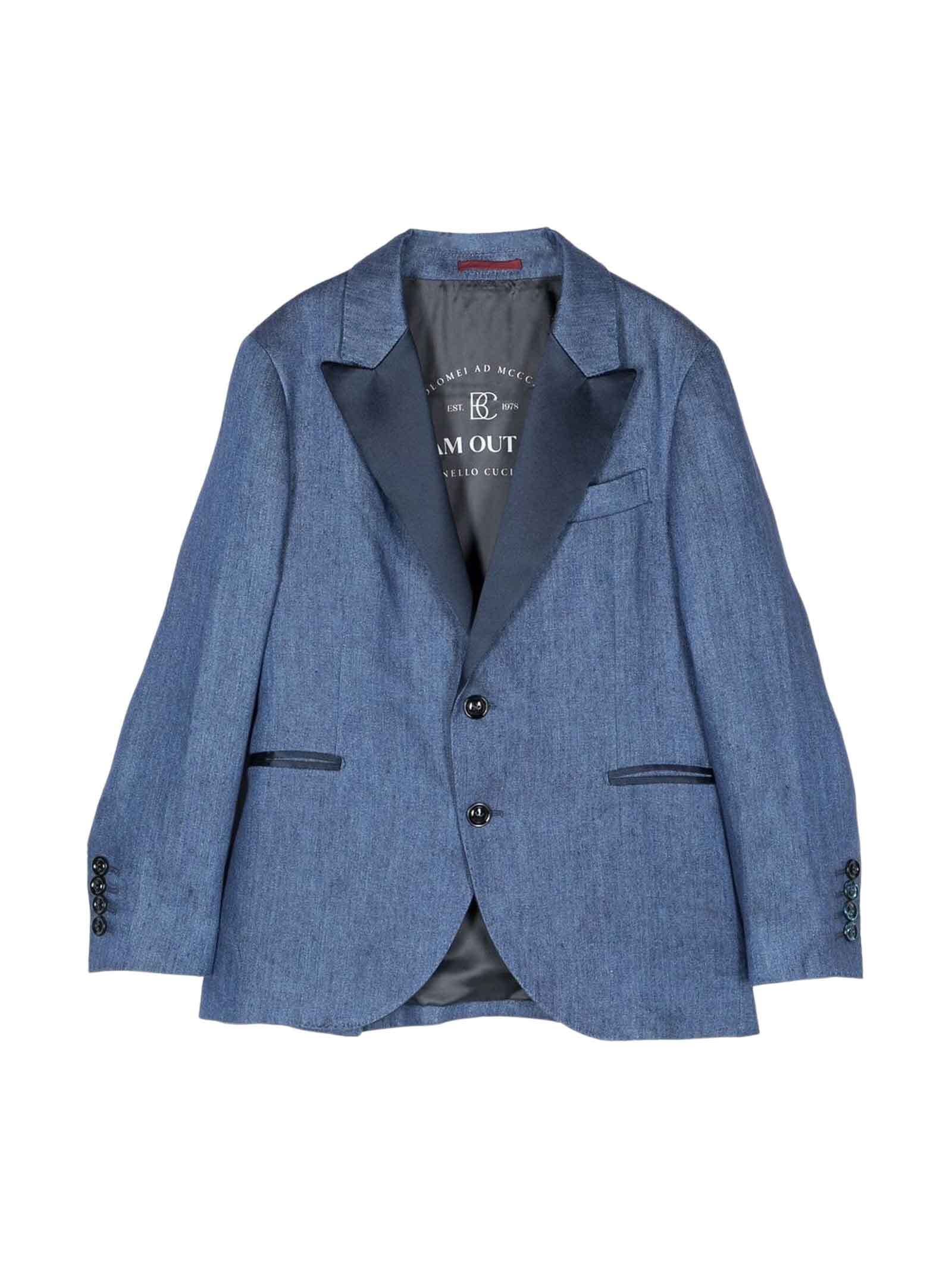 【土日限定クーポン配布中！】 BRUNELLO CUCINELLI ブルネロ クチネリ ブルー Blu ジャケット ボーイズ..