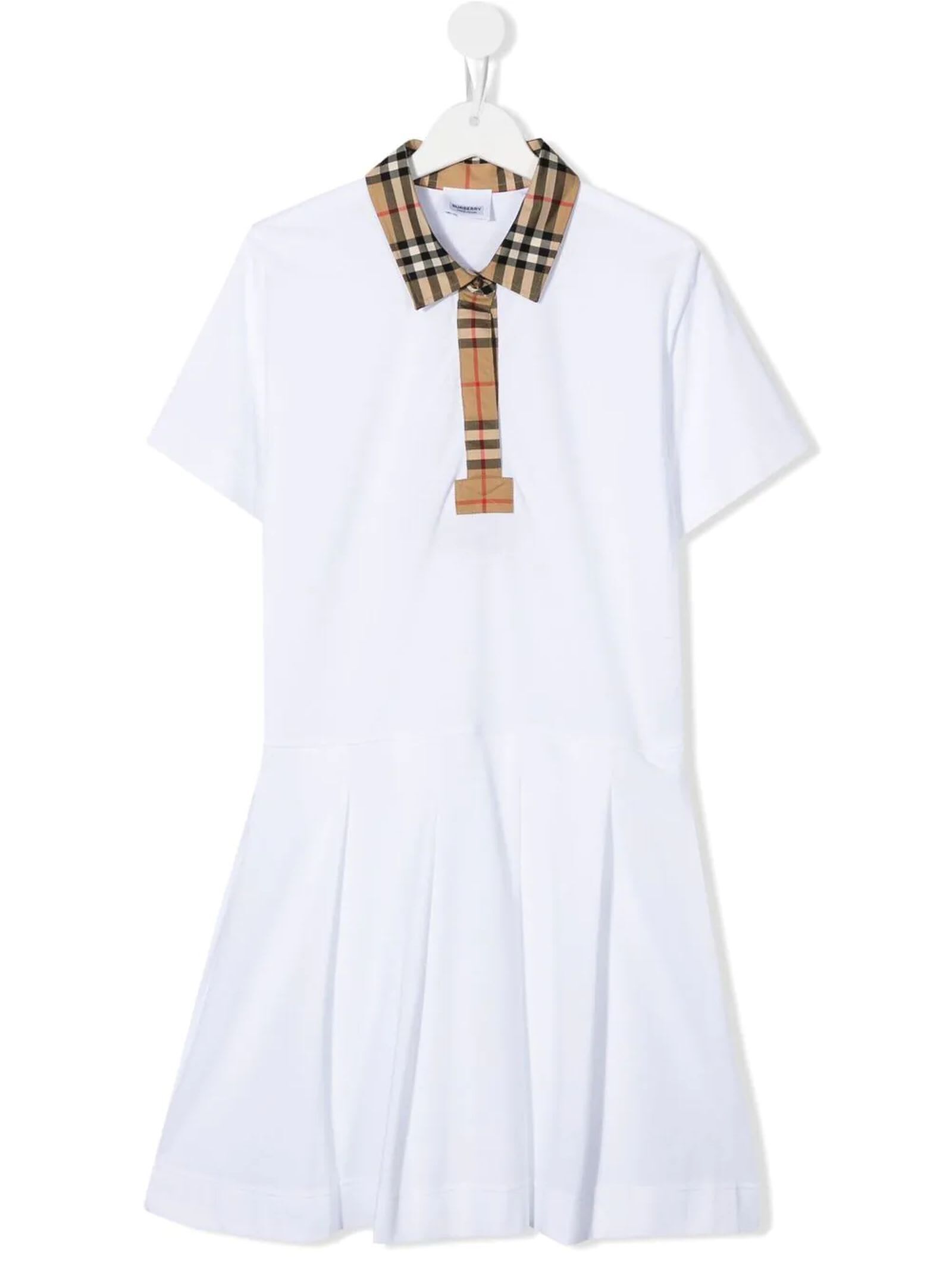 【土日限定クーポン配布中！】 BURBERRY バーバリー ホワイト WHITE ドレス ガールズ 春夏2023 8053562 SIGRIDA1464 【関税・送料無料】【ラッピング無料】 ia