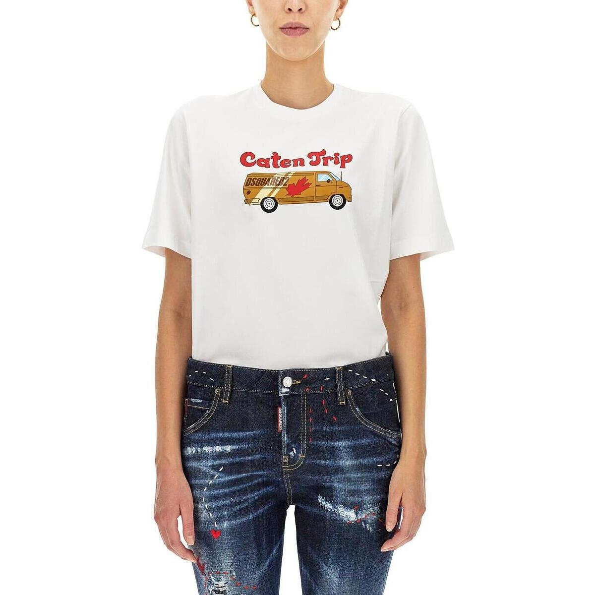 【本日5の付く日ポイント4倍!】 DSQUARED2 ディースクエアード Tシャツ レディース 秋冬2022 S75GD0297 S24387 100 【関税・送料無料】【ラッピング無料】 ia