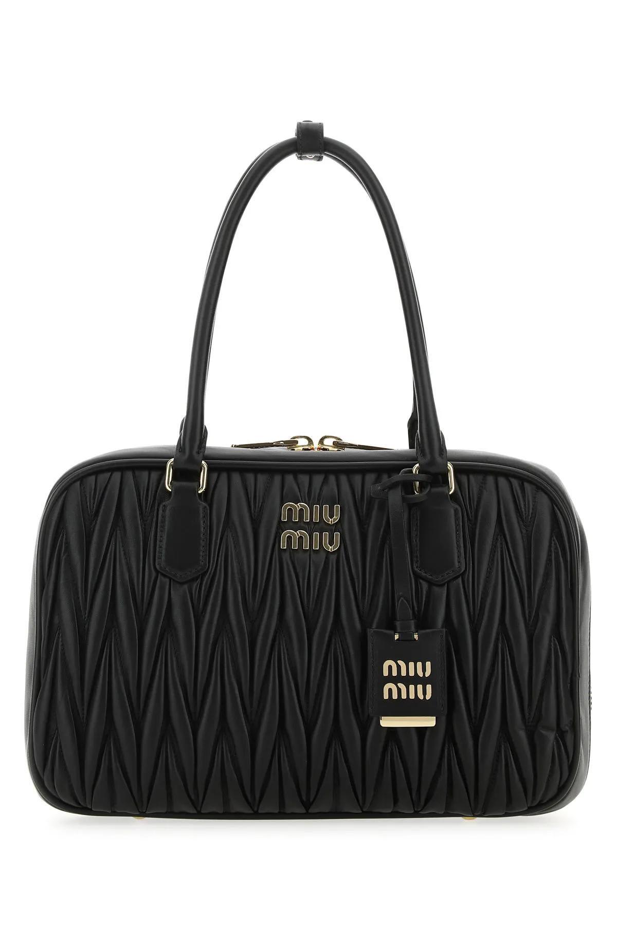MIU MIU ミュウ ミュウ ブラック NERO トートバッグ レディース 秋冬2023 5BB133VYOON88F0002 【関税・送料無料】【ラッピング無料】 iaのサムネイル
