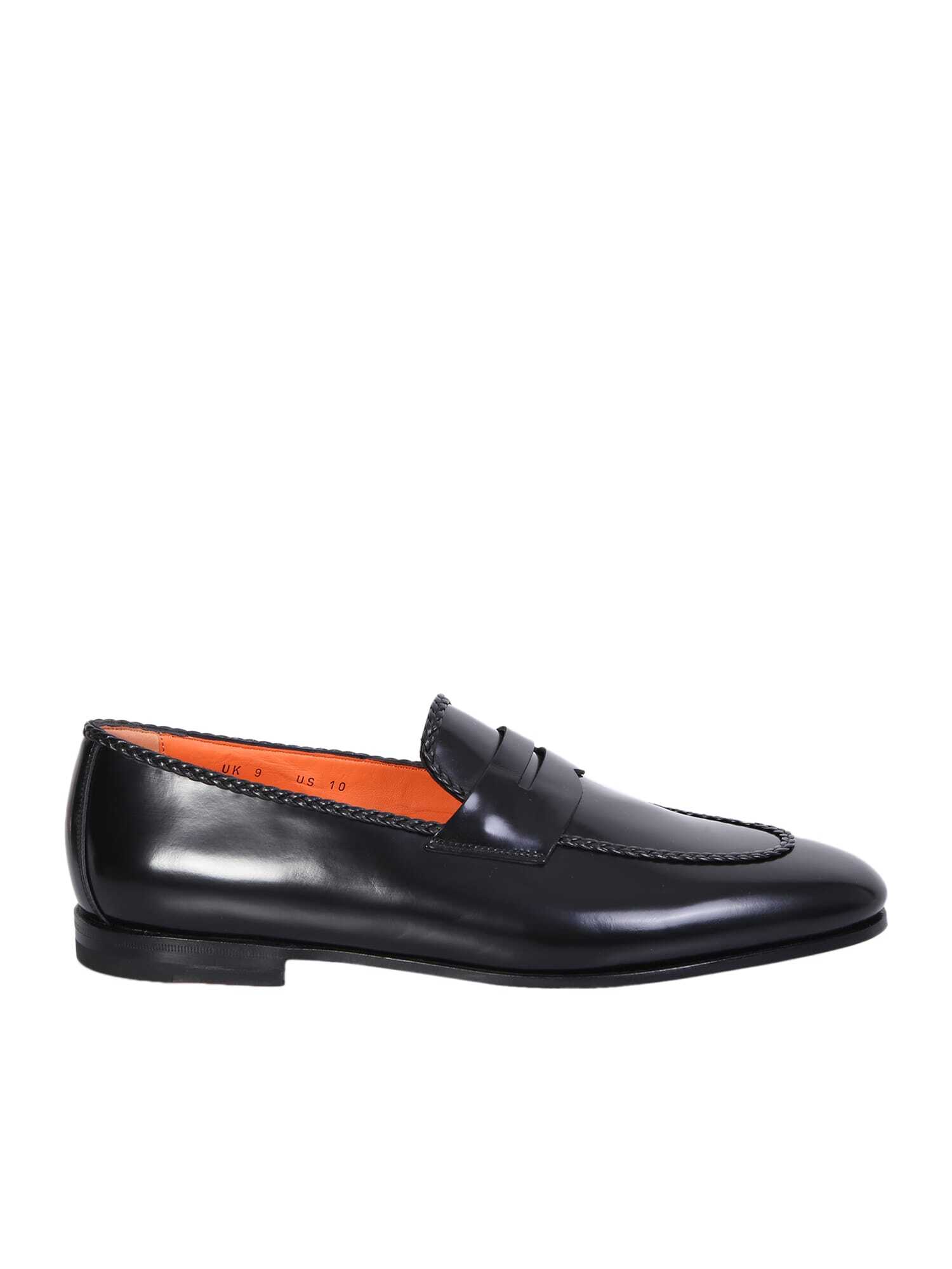 SANTONI サントーニ ブラック Black ローファー メンズ 春夏2023 18399 POH N01 【関税・送料無料】【ラッピング無料】 ia