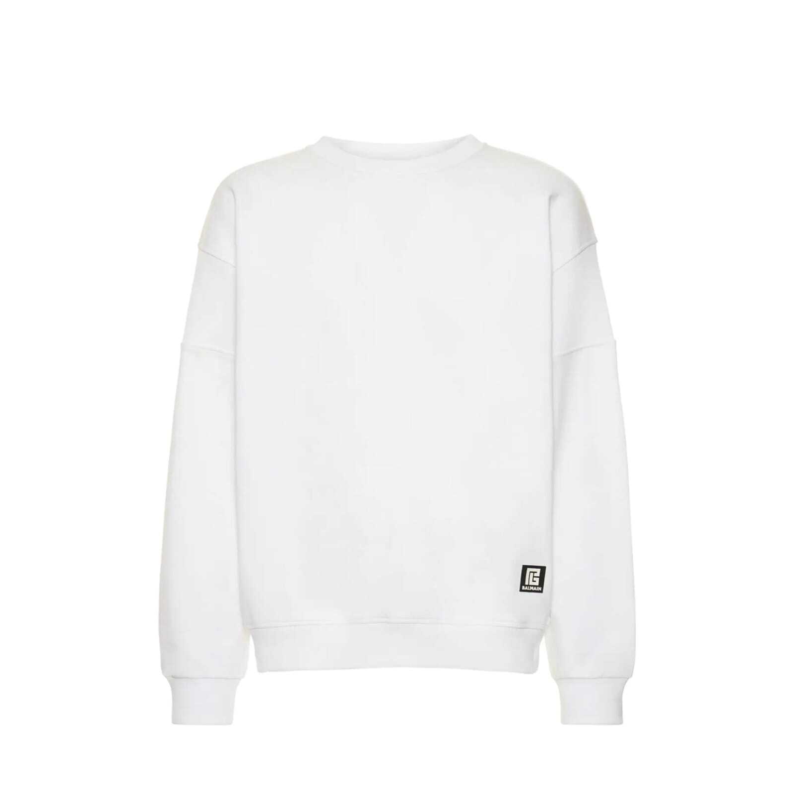 BALMAIN バルマン ホワイト White トレーナー メンズ 秋冬2023 JS047BB16 【関税・送料無料】【ラッピ..