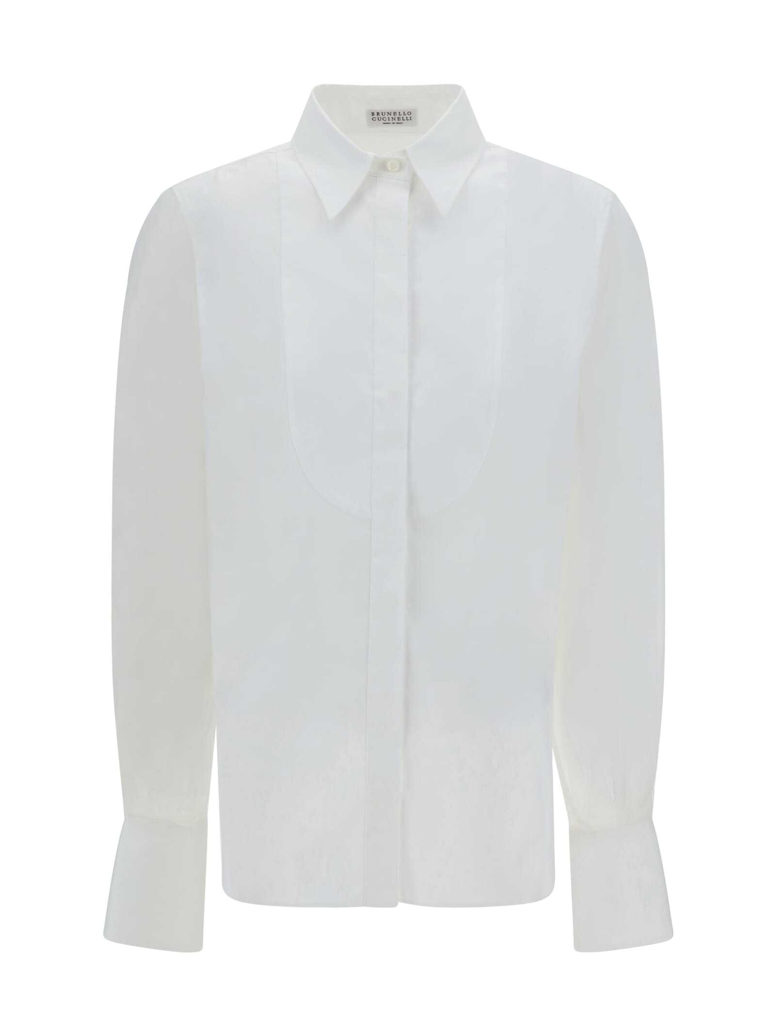 【土日限定クーポン配布中！】 BRUNELLO CUCINELLI ブルネロクチネリ ホワイト White シャツ レディース 秋冬2023 M0091ML216 C159 【関税・送料無料】【ラッピング無料】 ia