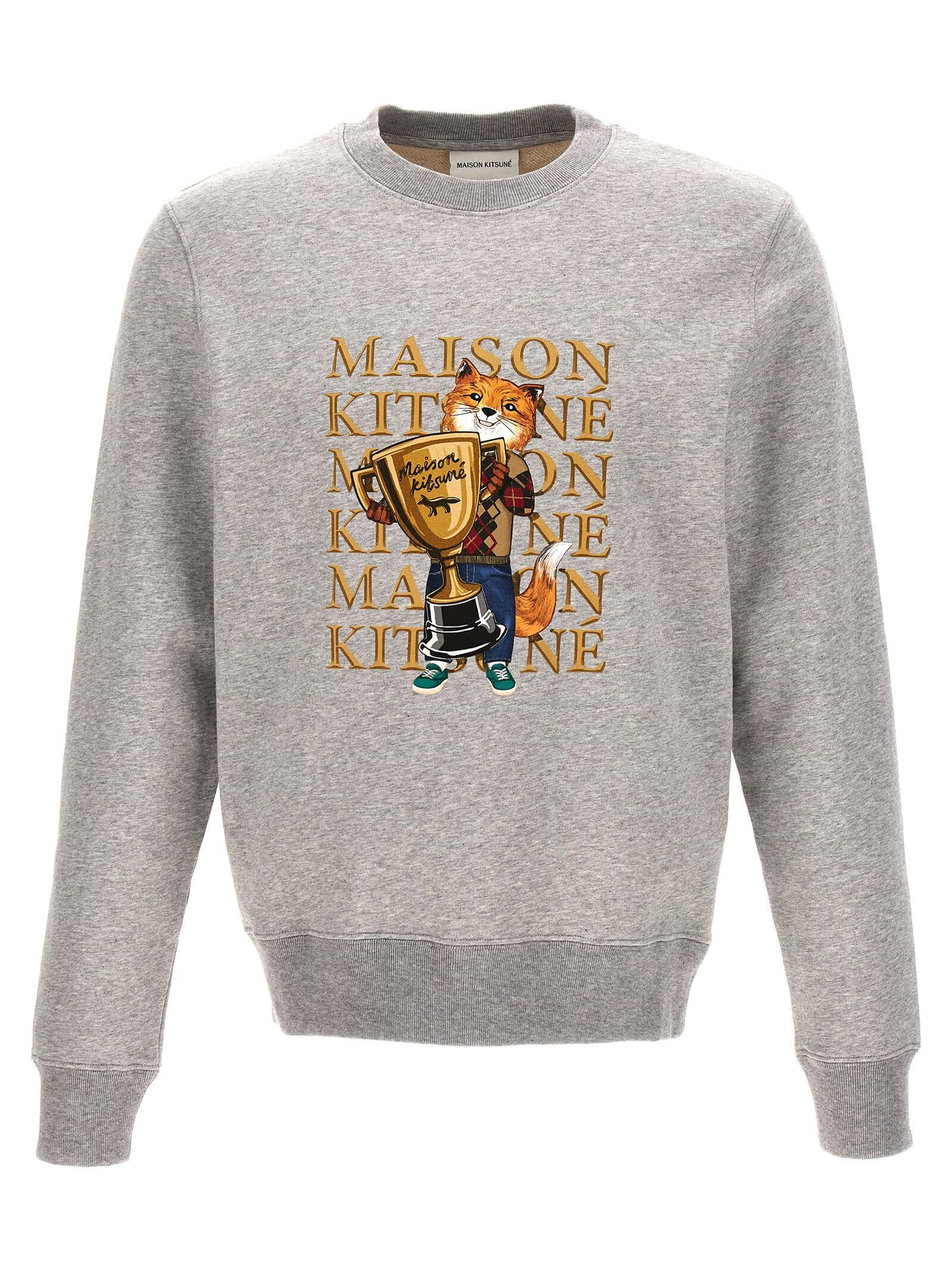 メゾンキツネ トレーナー メンズ 【毎月1日はエントリーでポイント3倍！】 MAISON KITSUNE メゾン キツネ グレー Gray トレーナー メンズ 秋冬2023 LM00311KM0001H120 【関税・送料無料】【ラッピング無料】 ia