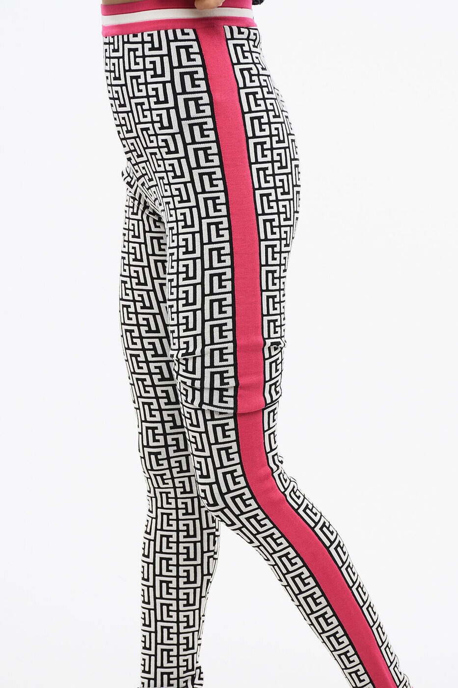 �Х�ޥ� BALMAIN �쥮�� ��ǥ����� �֥�å� Leggings YF2PD005KB02EEB ���� ����̵�� ��åԥ�̵�� 2026AW dk