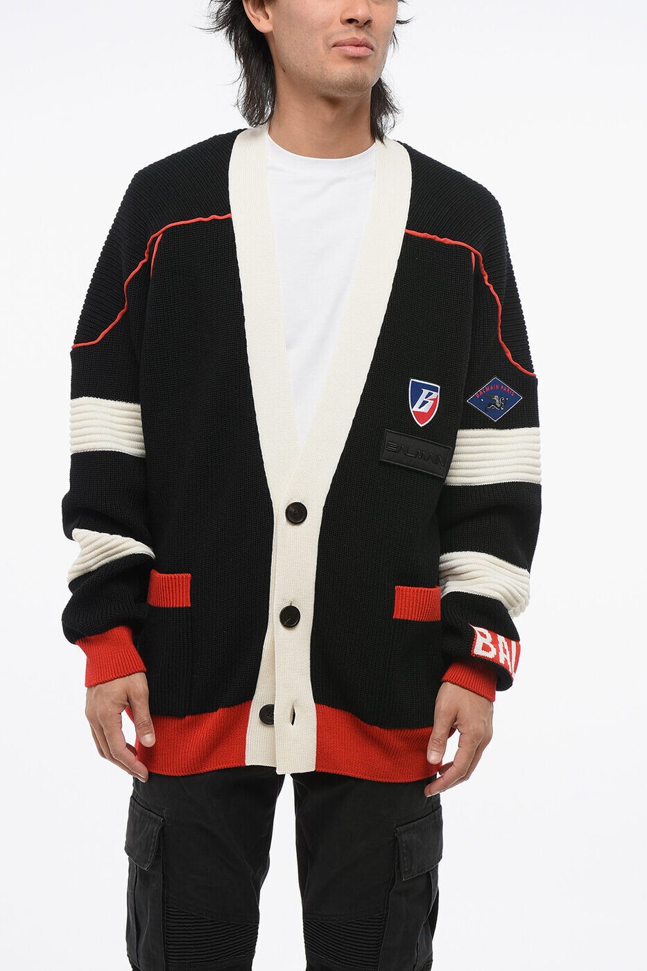 �Х�ޥ� BALMAIN �������� �˥åȥ����� ��� ��å� Knitwear YH1KL035KC07EBE ���� ����̵�� ��åԥ�̵�� 2025AW...