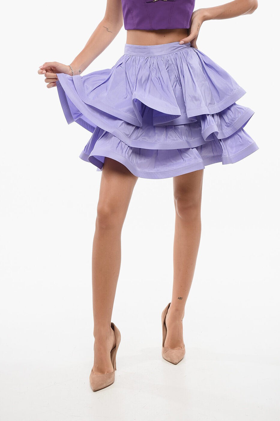 エリザベッタ フランキ ELISABETTA FRANCHI ミニバッグ スカート レディース パープル Mini-skirts GO47211 Q38 関税 送料無料 ラッピング無料 2025AW dk