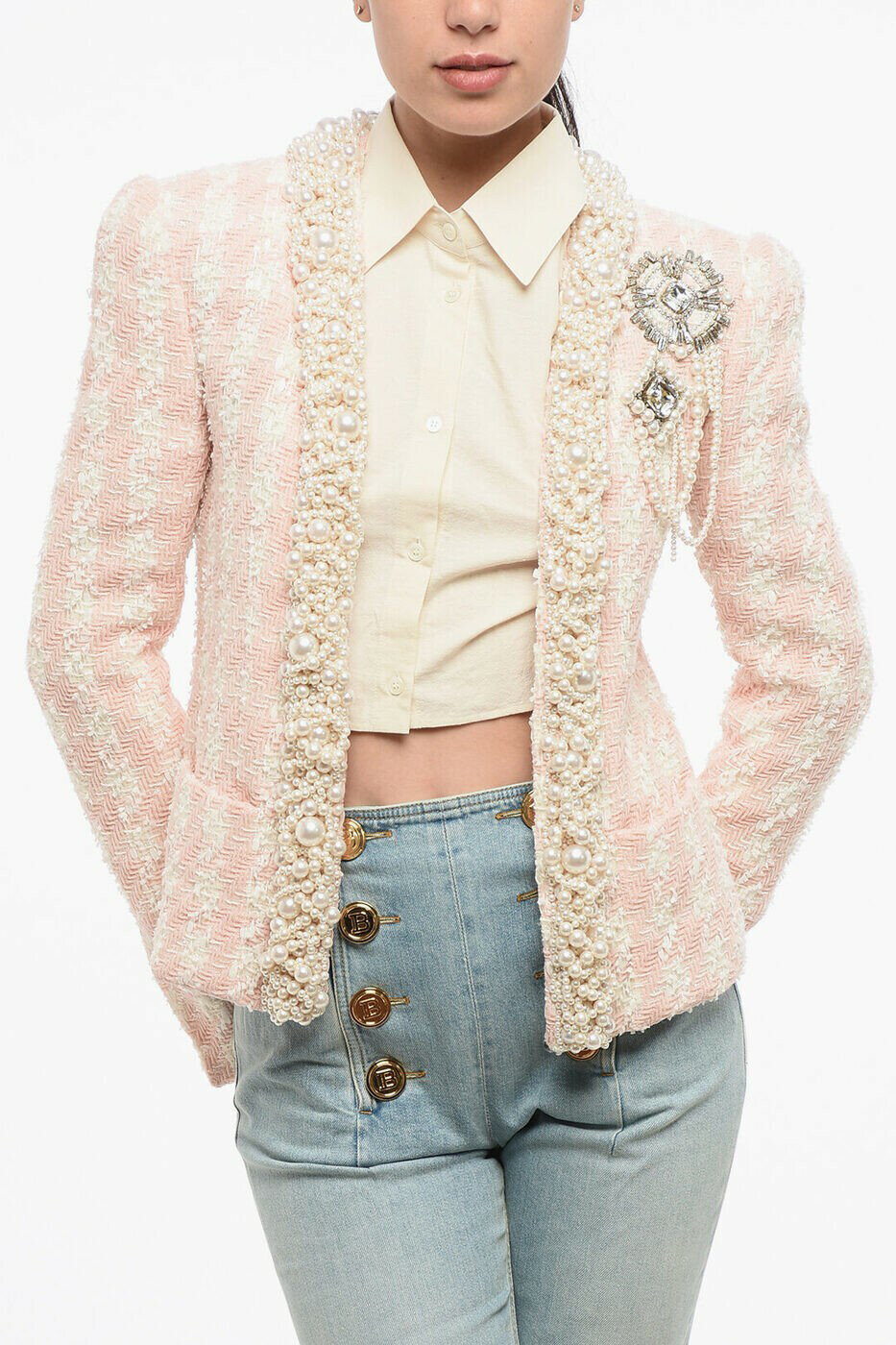 Хޥ BALMAIN ܥС㥱å 㥱å ǥ ԥ Bomber jackets YF1SK065PB20GGF  ̵ ...