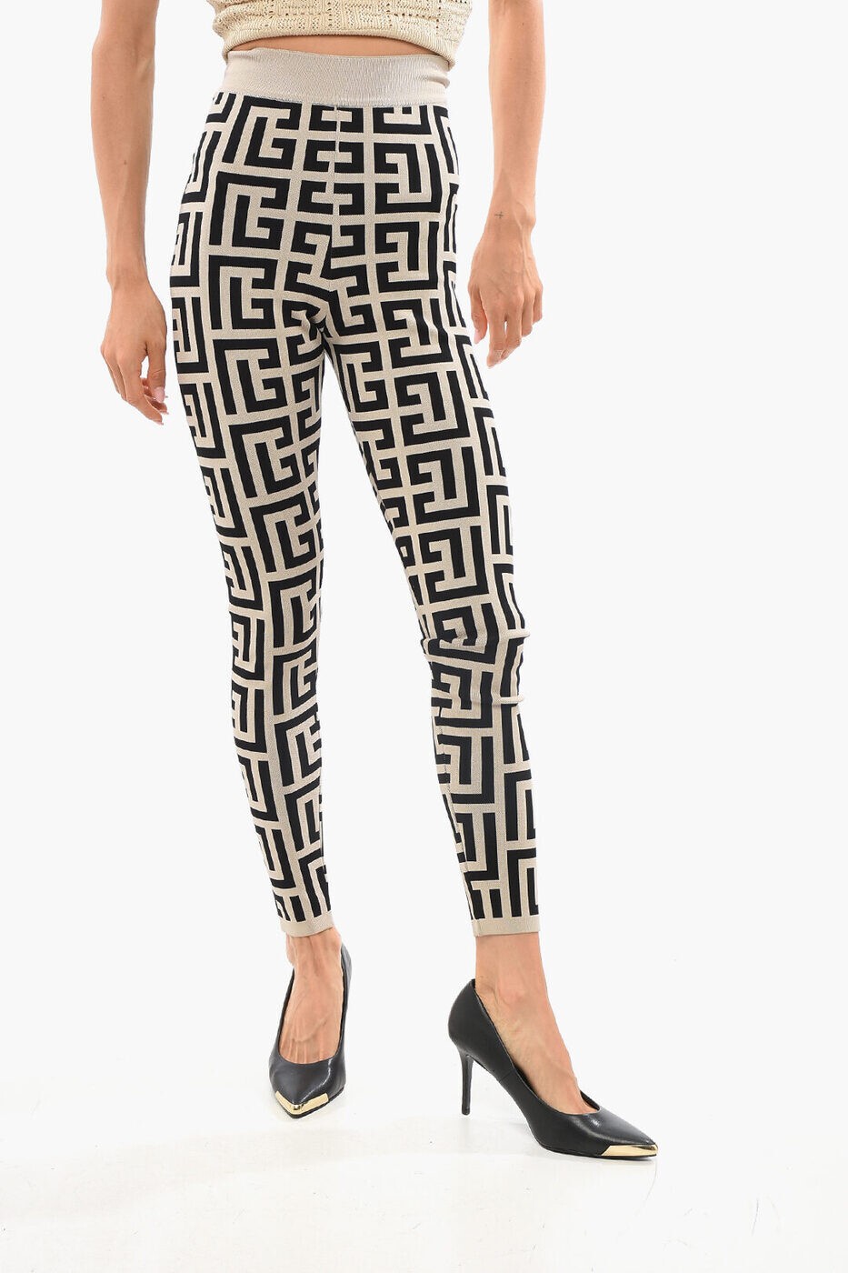 Хޥ BALMAIN 쥮 ǥ ١ Leggings WF2PD005K338GFE  ̵ åԥ̵ 2025AW dk