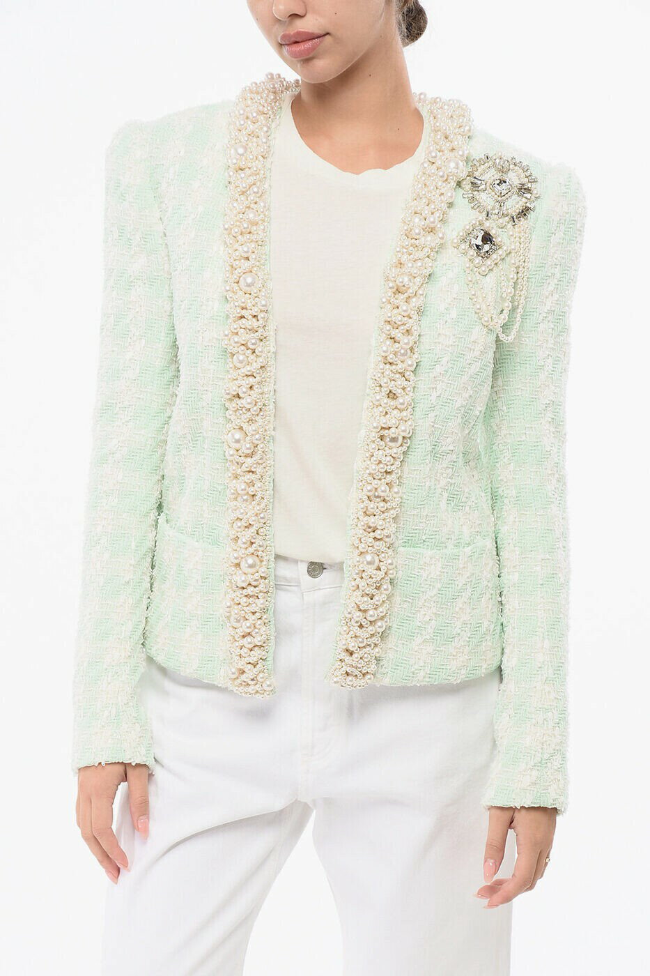 Хޥ BALMAIN ܥС㥱å 㥱å ǥ ֥롼 Bomber jackets YF1SK065PB20GKQ  ̵ ...