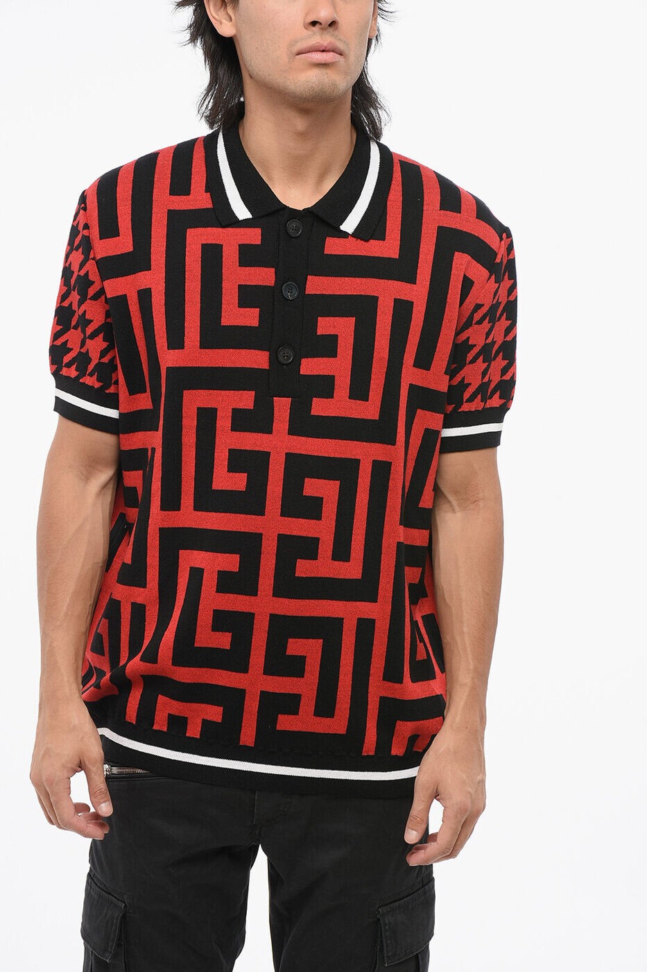 �Х�ޥ� BALMAIN ���롼�ͥå������ѡ� �˥åȥ����� ��� �֥�å� Crew neck jumpers YH1GB045KC44EAE ���� ����...