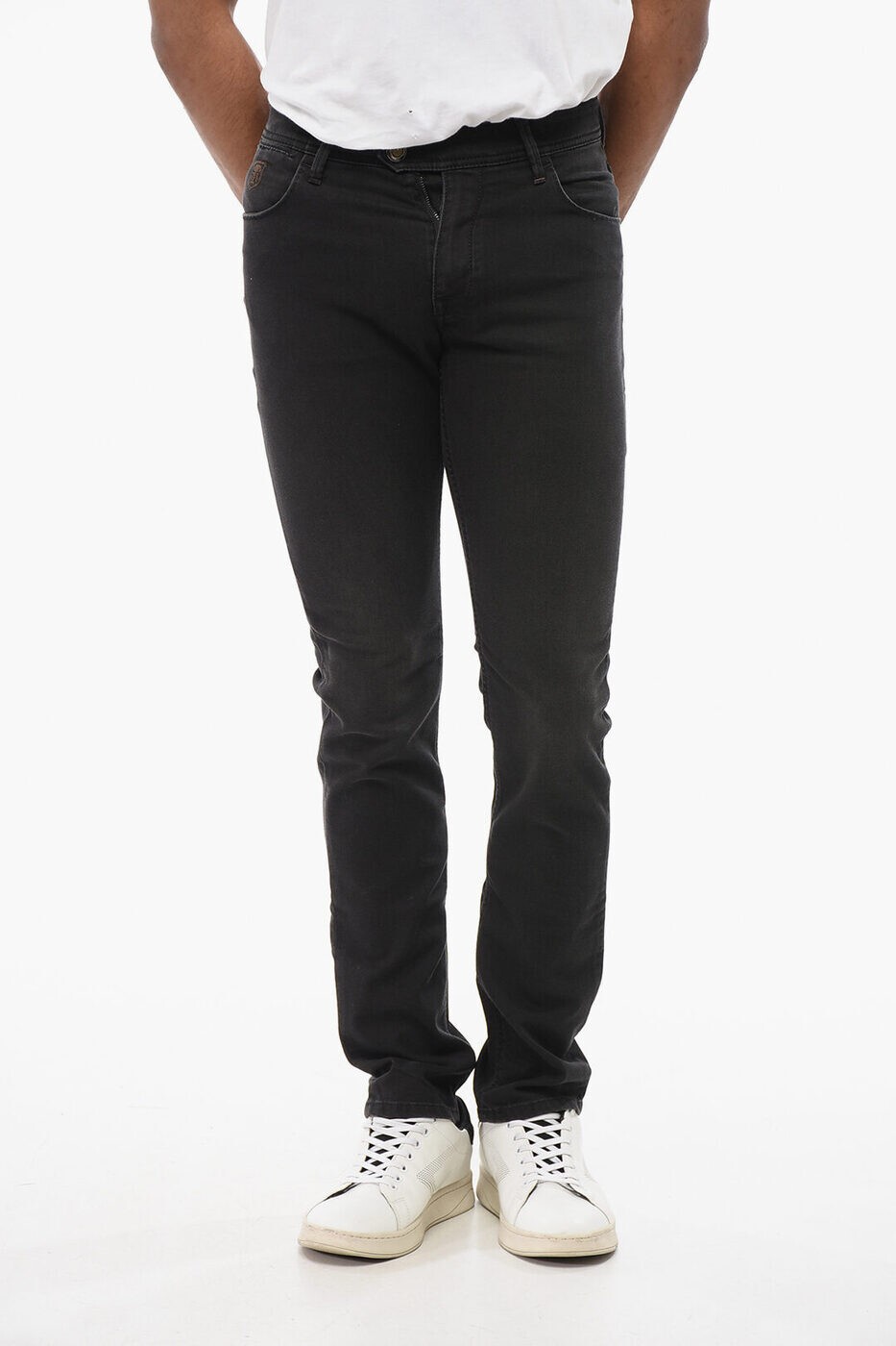 コルネリアーニ CORNELIANI レギュラーフィットジーンズ デニム メンズ ブラック Regular fit jeans 83..