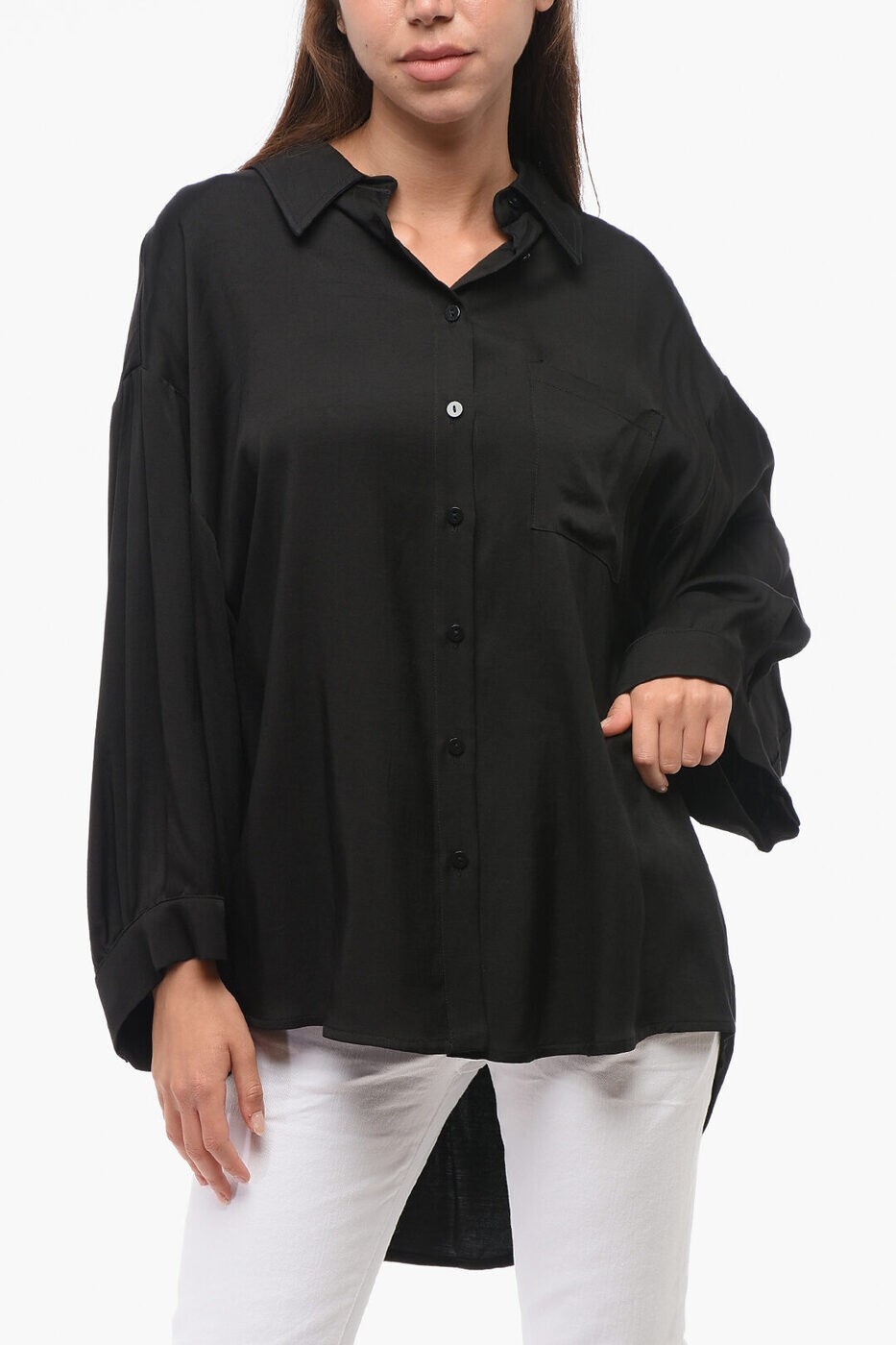 楽天BRANDSHOP・クラージュ楽天市場店フェデリカ・トシ FEDERICA TOSI シャツ レディース ブラック Casual shirts FTE24CA1200VI0142 0002 関税 送料無料 ラッピング無料 2025SS dk