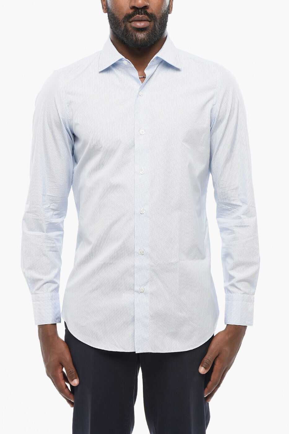 楽天BRANDSHOP・クラージュ楽天市場店フィナモレ FINAMORE 1925 シャツ メンズ ブルー Casual shirts MILANOC0164Z02 関税 送料無料 ラッピング無料 2025SS dk