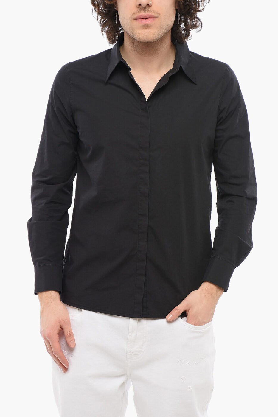 楽天BRANDSHOP・クラージュ楽天市場店デパートメント ファイブ DEPARTMENT FIVE シャツ メンズ ブラック Casual shirts DSF582TF0020 999 関税 送料無料 ラッピング無料 2025SS dk