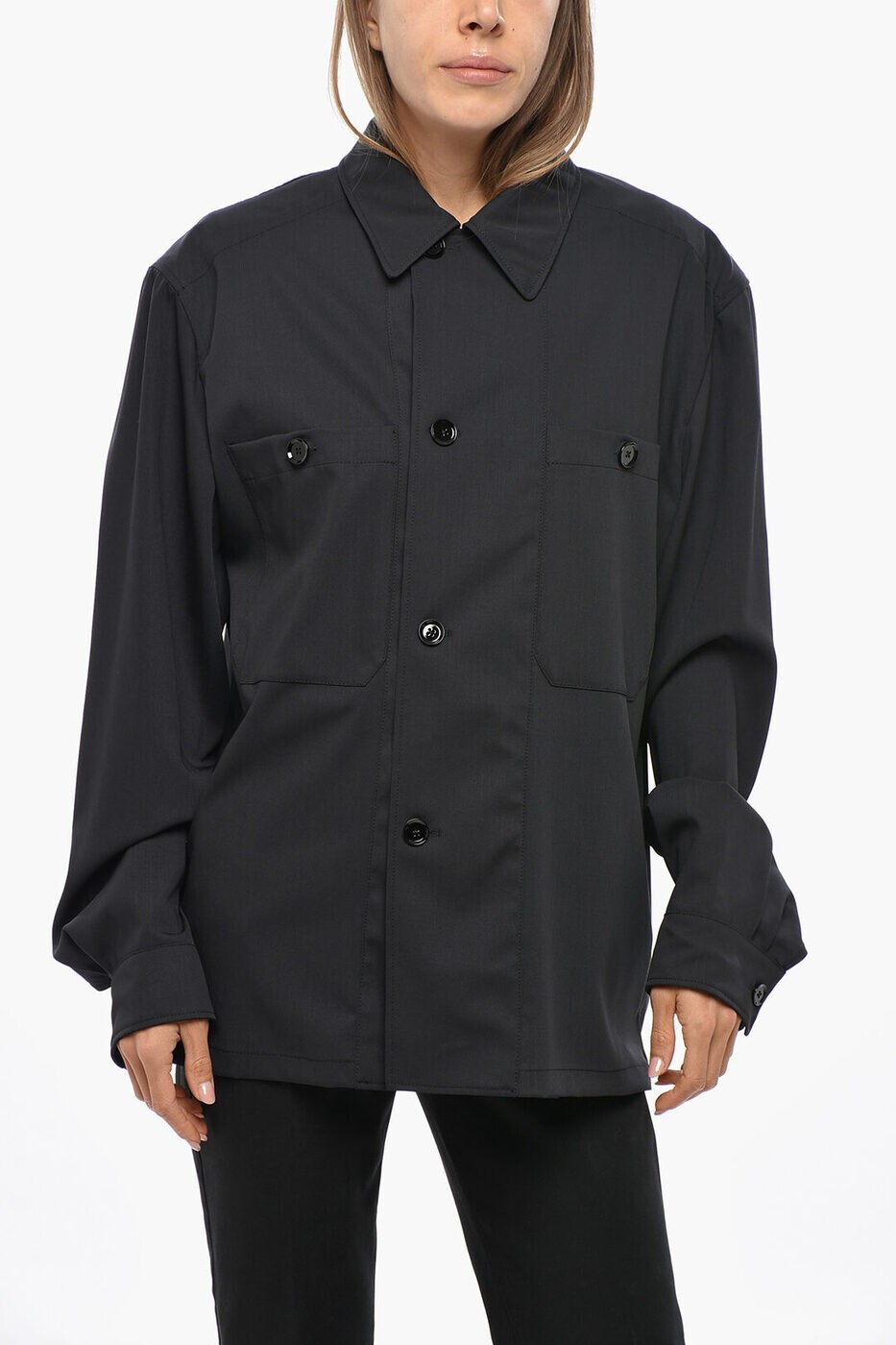 ��᡼�� LEMAIRE ����� ��ǥ����� �֥�å� Casual shirts JA1046 LF1210 BK995 ���� ����̵�� ��åԥ�̵�� 20...