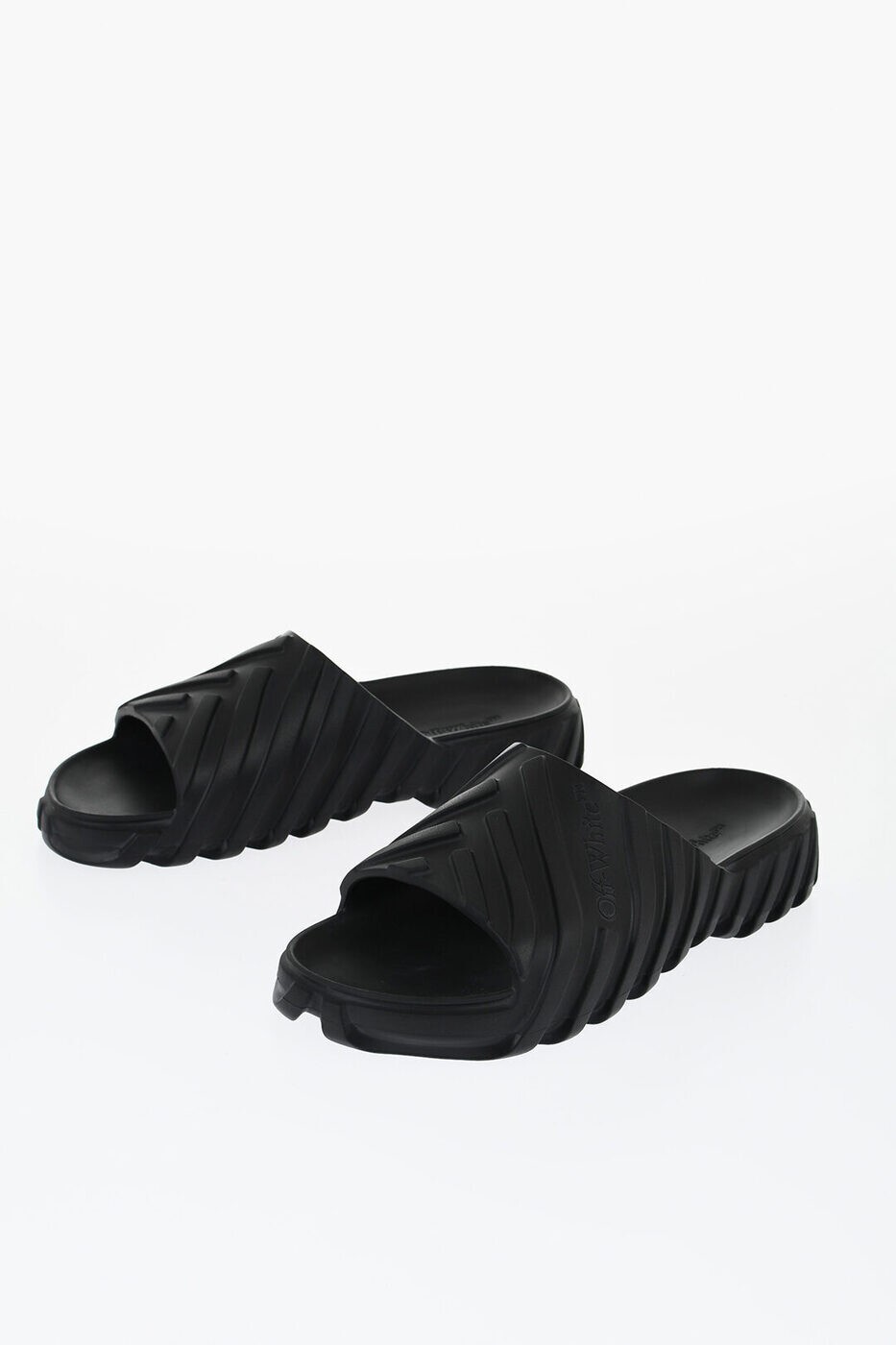 オフホワイト OFF WHITE フラットシューズ サンダル メンズ ブラック Flat Shoes OMIC018S24MAT0011010..