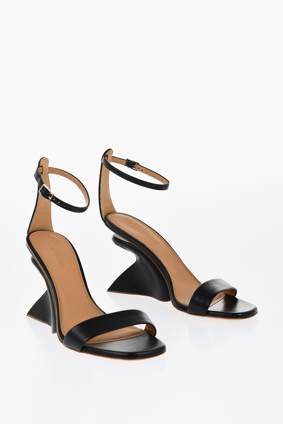 ���եۥ磻�� OFF WHITE �ϥ��ҡ��� �ѥ�ץ� ��ǥ����� �֥�å� High heels OWIH058S24LEA0011010 ���� ����̵�� ��...