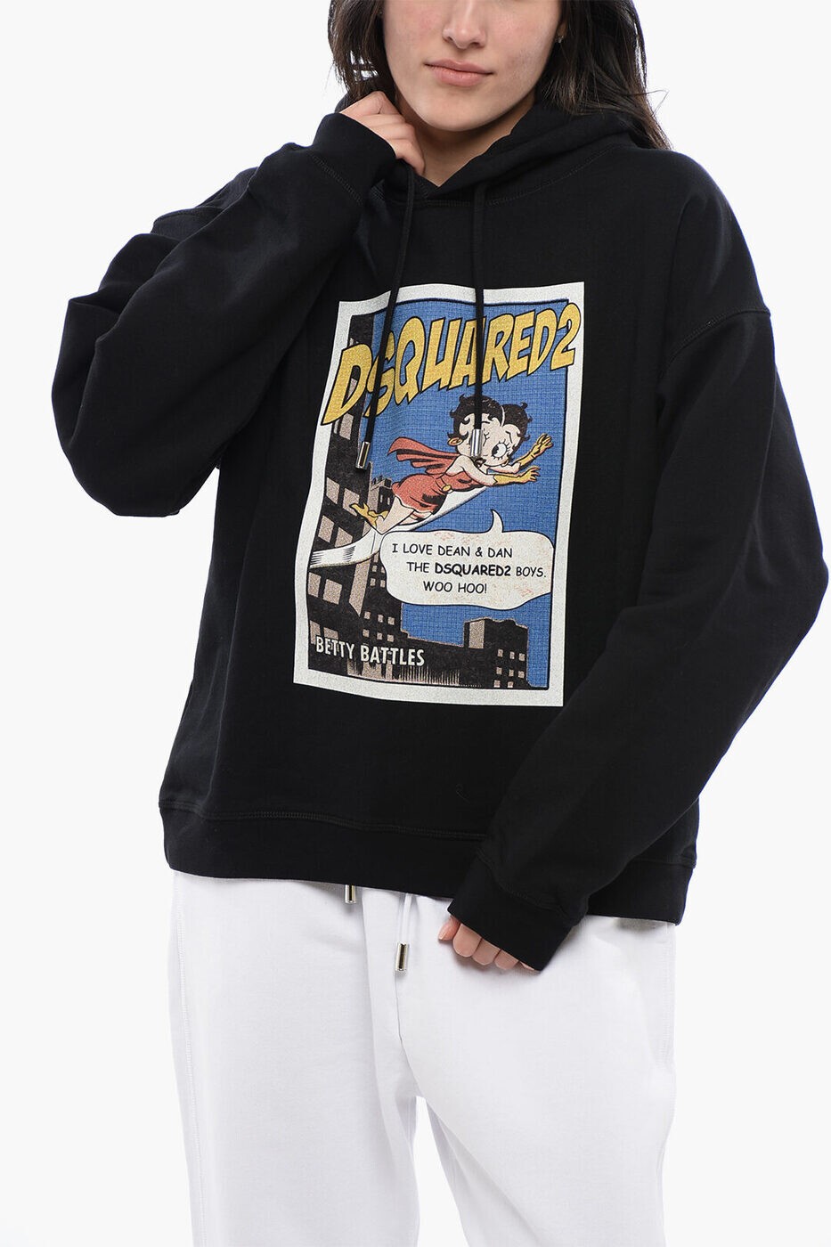 ディースクエアード DSQUARED2 クルーネックスウェットシャツ トレーナー レディース ブラック Crew neck sweatshirts S75GU0522 S25551 900 関税 送料無料 ラッピング無料 2026SS dk