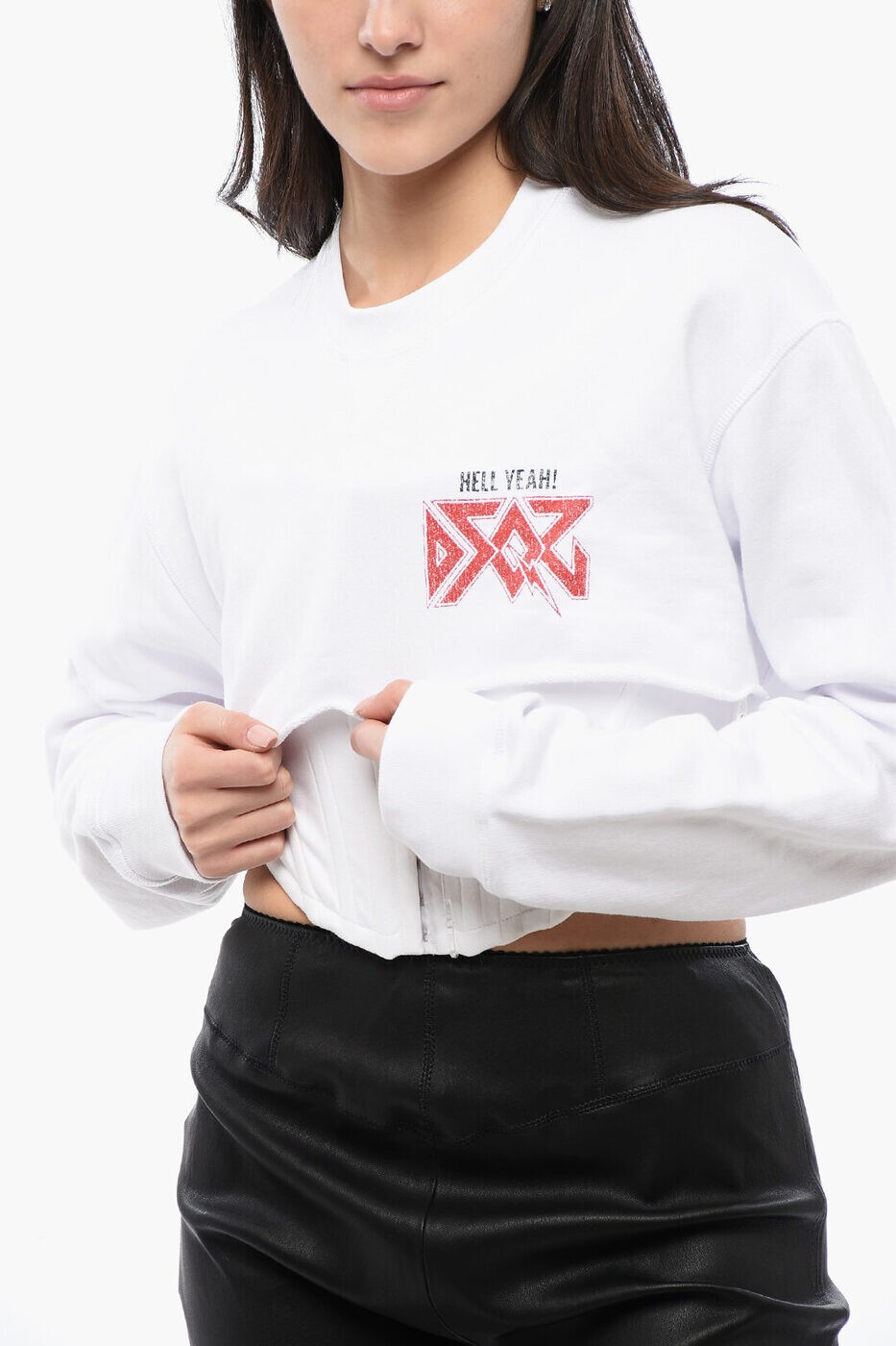 �ǥ��������������� DSQUARED2 ���롼�ͥå��������åȥ���� �ȥ졼�ʡ� ��ǥ����� �ۥ磻�� Crew neck sweatshirts S75GU0512 S25551 100 ���� ����̵�� ��åԥ�̵�� 2026SS dk