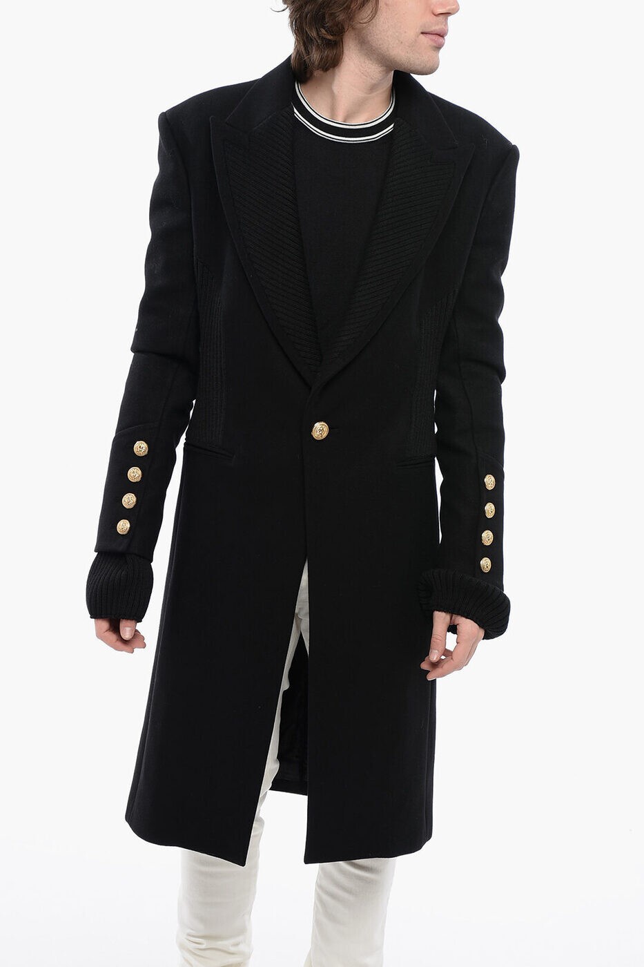 Хޥ BALMAIN ȥ   ֥å Coats and Trench YH1UB030WB06 0PA  ̵ åԥ̵...