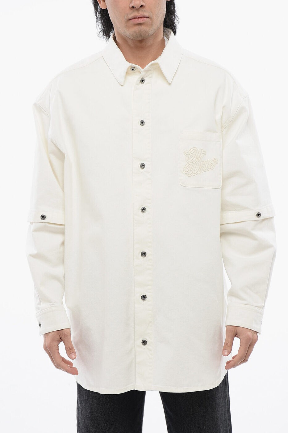 オフホワイト OFF WHITE シャツ メンズ ホワイト Casual shirts OMYD059S24 DEN001 0202 関税 送料無料..