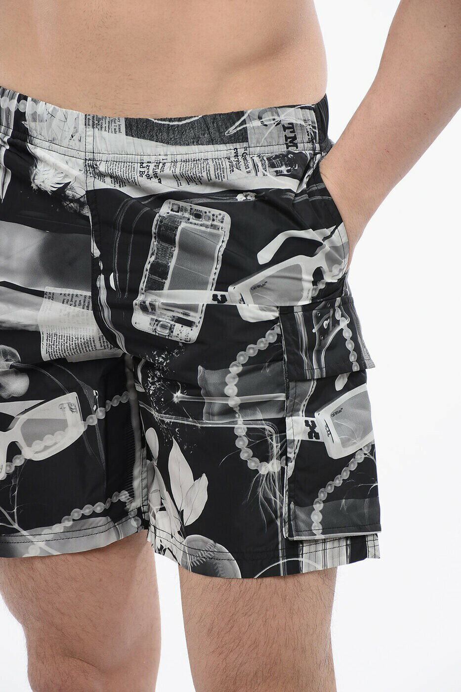 ���եۥ磻�� OFF WHITE ����ѥ�� �����०���� ��� �֥�å� Swim shorts OMFD009S24 FAB001 1001 ���� ����̵�� ��åԥ�̵�� 2026SS dk
