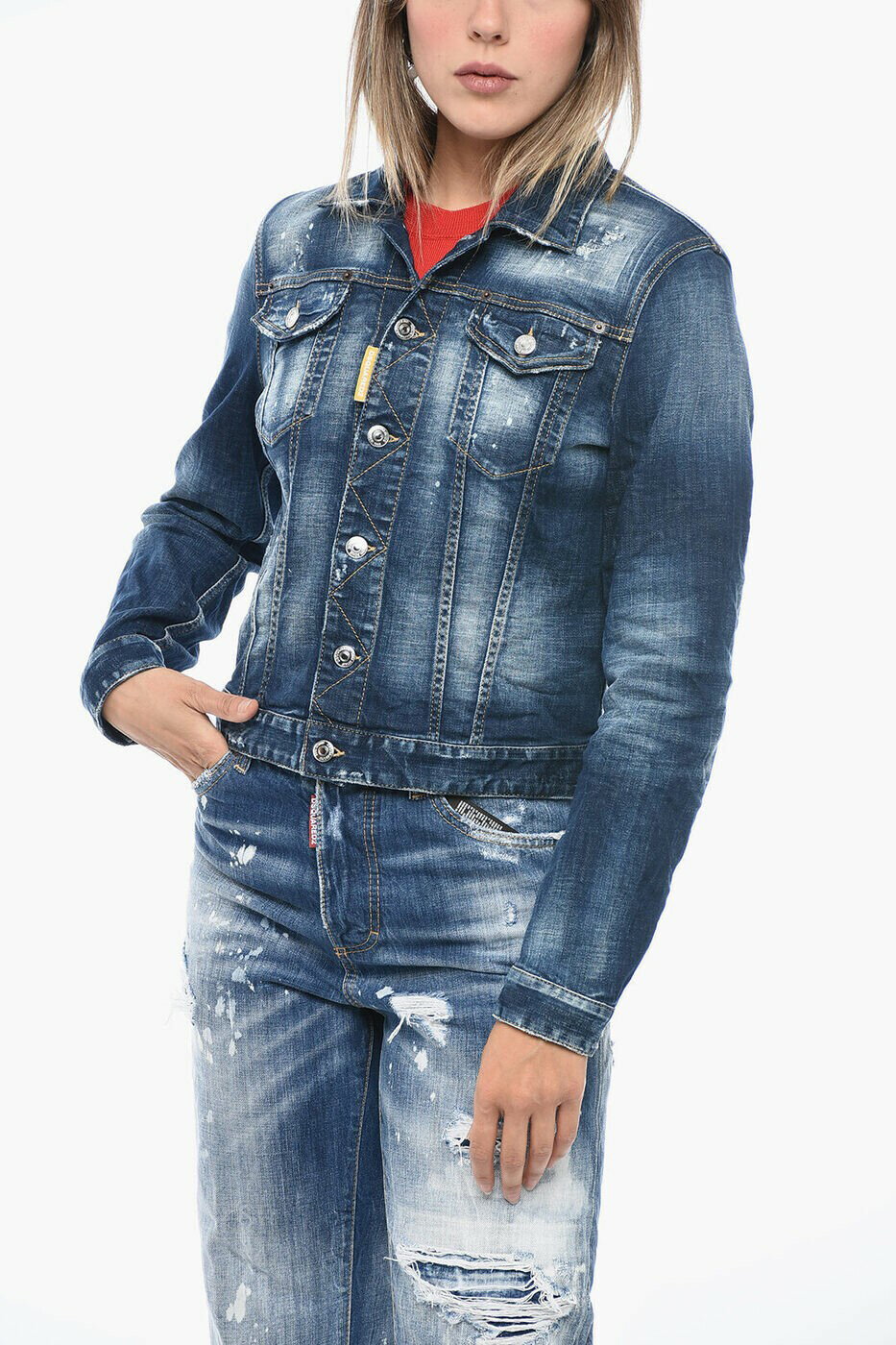 ǥ DSQUARED2 ܥС㥱å 㥱å ǥ ֥롼 Bomber jackets S80AM0025 S30342 47...