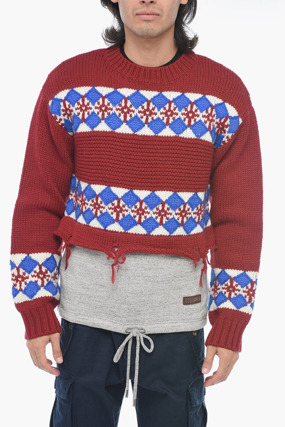 �ǥ��������������� DSQUARED2 ���롼�ͥå������ѡ� �˥åȥ����� ��� ��å� Crew neck jumpers S71HA1224 S1830...