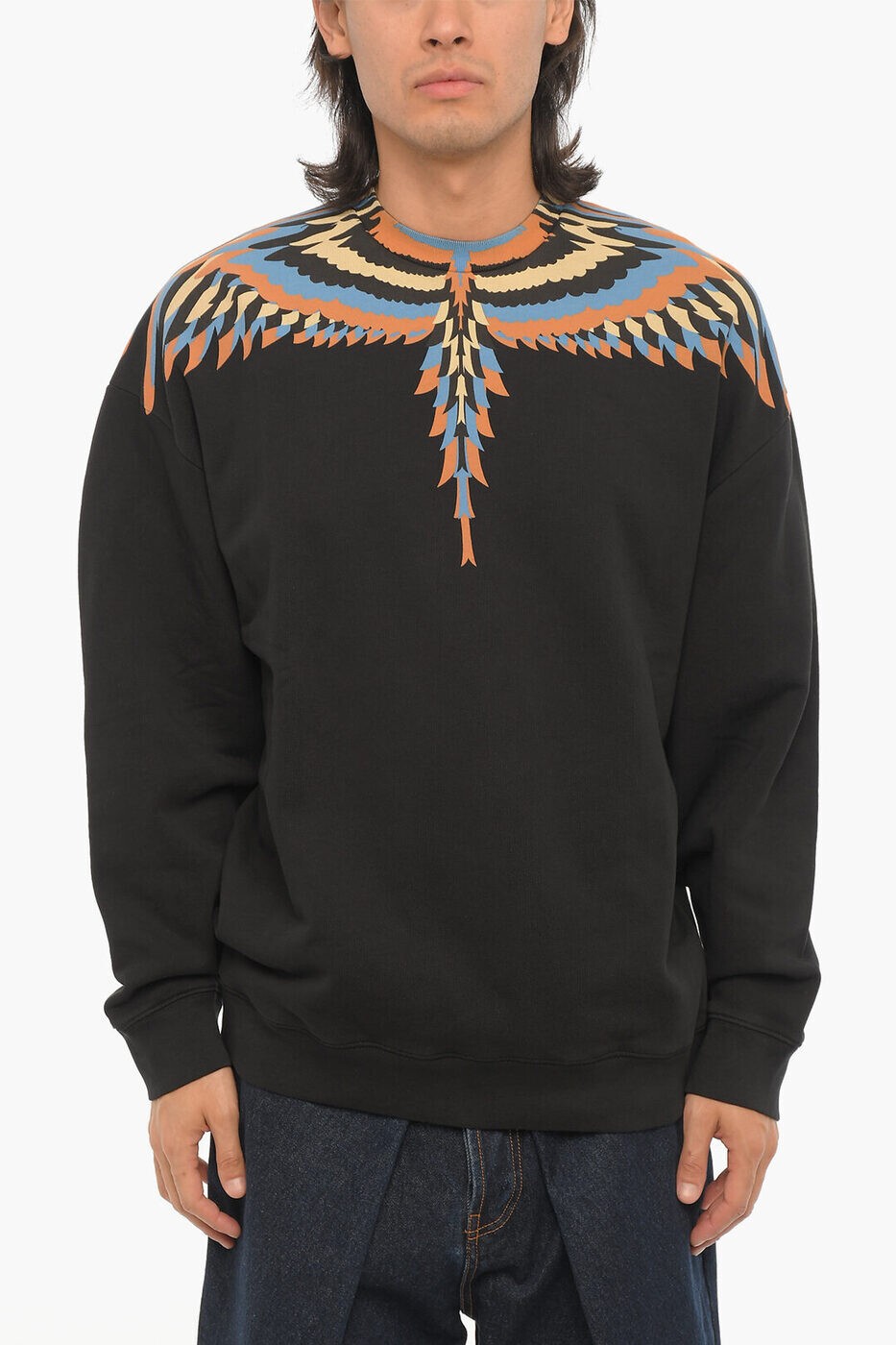 �ޥ륻�� �С����� MARCELO BURLON ���롼�ͥå��������åȥ���� �ȥ졼�ʡ� ��� �֥�å� Crew neck sweat...