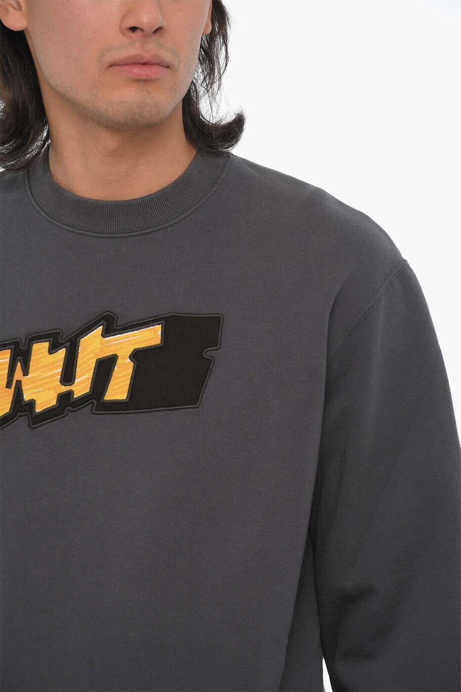 ���եۥ磻�� OFF WHITE ���롼�ͥå��������åȥ���� �ȥ졼�ʡ� ��� ���졼 Crew neck sweatshirts OMBA057F22FLE0124601 ���� ����̵�� ��åԥ�̵�� 2026SS dk