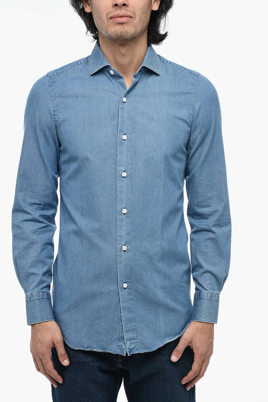 楽天BRANDSHOP・クラージュ楽天市場店フィナモレ FINAMORE 1925 シャツ メンズ ブルー Casual shirts C0160 MILANO ZANTE 11 関税 送料無料 ラッピング無料 2025SS dk