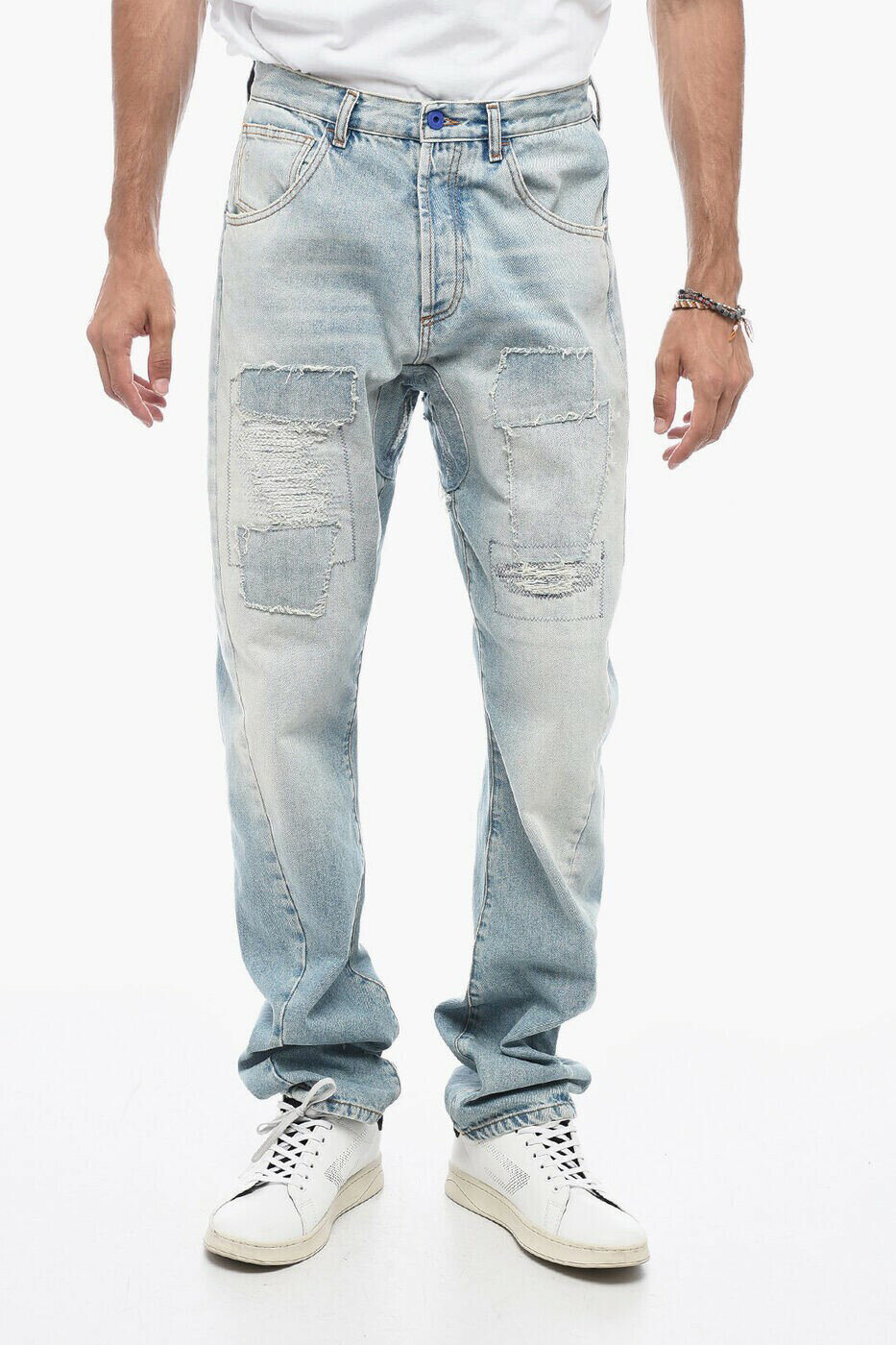 マルセロ バーロン MARCELO BURLON レギュラーフィットジーンズ デニム メンズ ブルー Regular fit jea..