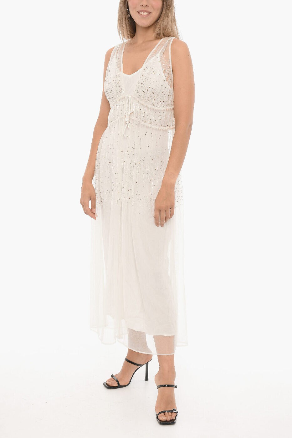 楽天BRANDSHOP・クラージュ楽天市場店オールセインツ ALLSAINTS ロングドレス ドレス レディース ベージュ Long dresses ROBYN WD367Y OFF WHITE 関税 送料無料 ラッピング無料 2025AW dk