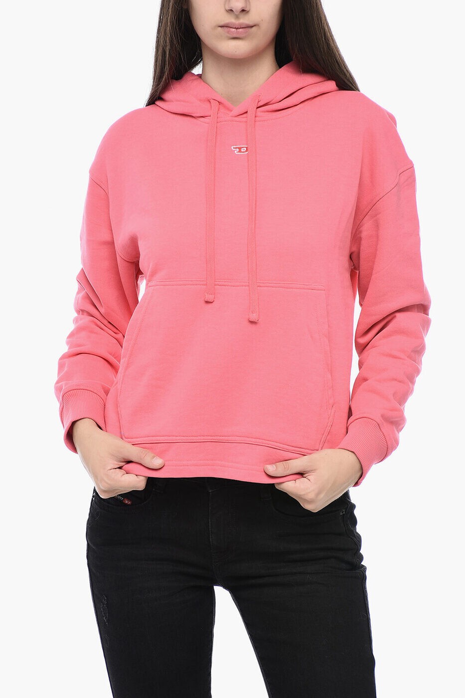 ディーゼル DIESEL クルーネックスウェットシャツ トレーナー レディース ピンク Crew neck sweatshirt..