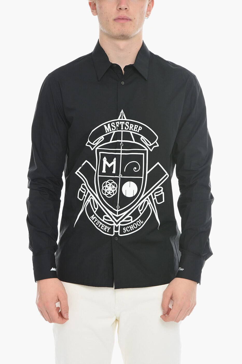楽天BRANDSHOP・クラージュ楽天市場店エムエスエフティーエスアールイーピー MSFTSREP シャツ メンズ ブラック Casual shirts 33MSFE01S8 226901 99 関税 送料無料 ラッピング無料 2025AW dk