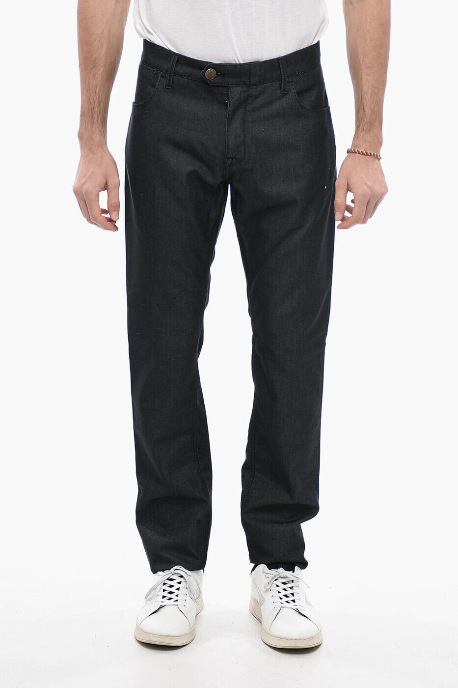 コルネリアーニ CORNELIANI レギュラーフィットジーンズ デニム メンズ ブラック Regular fit jeans 83..