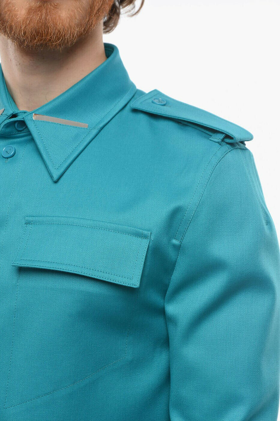 �ܥåƥ� �����ͥ� BOTTEGA VENETA ����� ��� �֥롼 Casual shirts 680016 V1GC0/4467 ���� ����̵�� ��åԥ�̵�� 2026AW dk