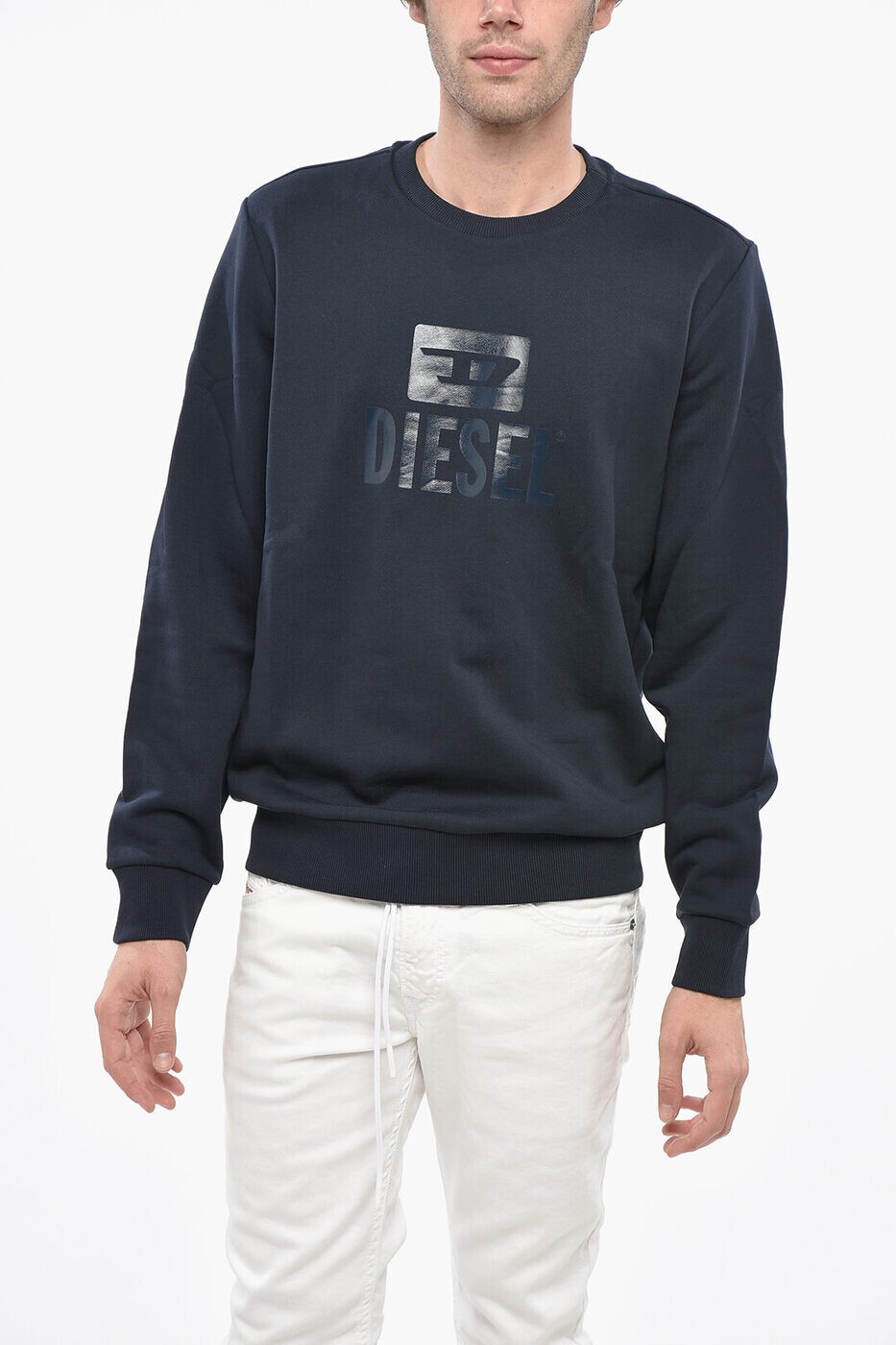 ディーゼル DIESEL クルーネックスウェットシャツ トレーナー メンズ ブルー Crew neck sweatshirts A0..