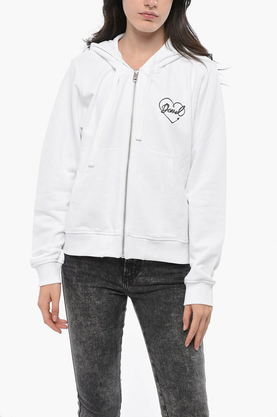 ディーゼル DIESEL クルーネックスウェットシャツ トレーナー レディース ホワイト Crew neck sweatshirts A19711 RNCKL 100 関税 送料無料 ラッピング無料 2025AW dk(4)