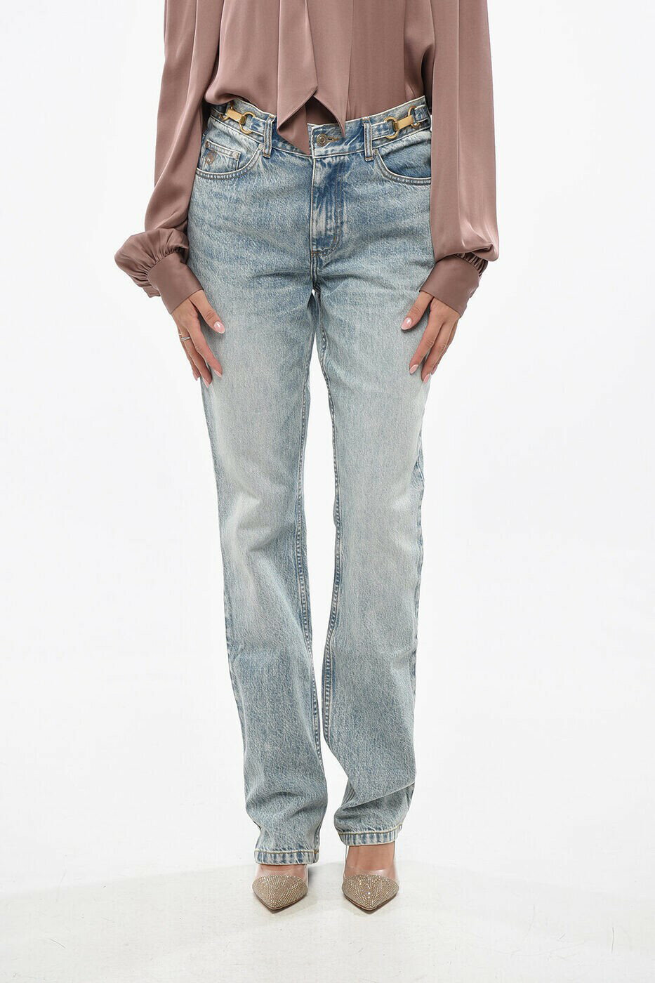 ステラ マッカートニー STELLA MCCARTNEY レギュラーフィットジーンズ デニム レディース ブルー Regul..