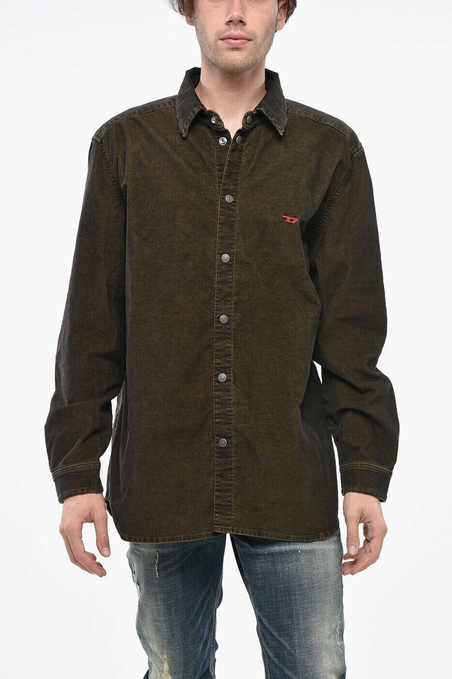 楽天BRANDSHOP・クラージュ楽天市場店ディーゼル DIESEL シャツ メンズ ブラウン Casual shirts A07111 003GJ 50M 関税 送料無料 ラッピング無料 2025AW dk